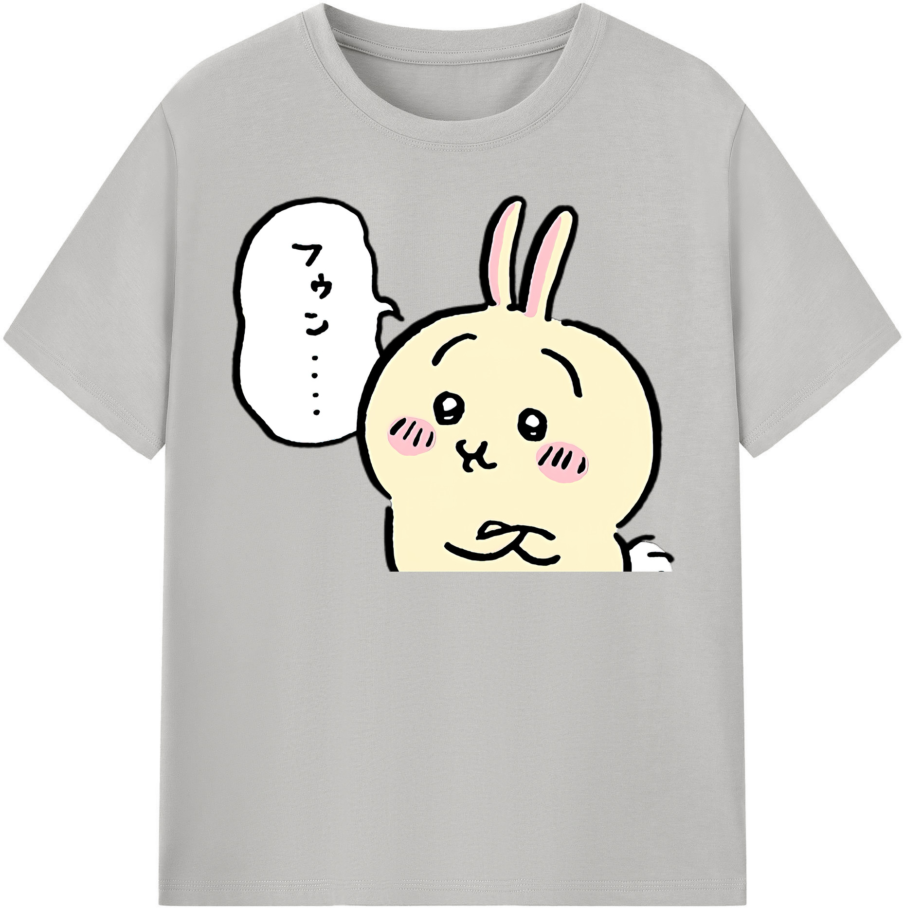 （画像用） ちいかわ うさぎ Chii-kawa usagi 綿100％半袖Tシャツ（フロントプリント）