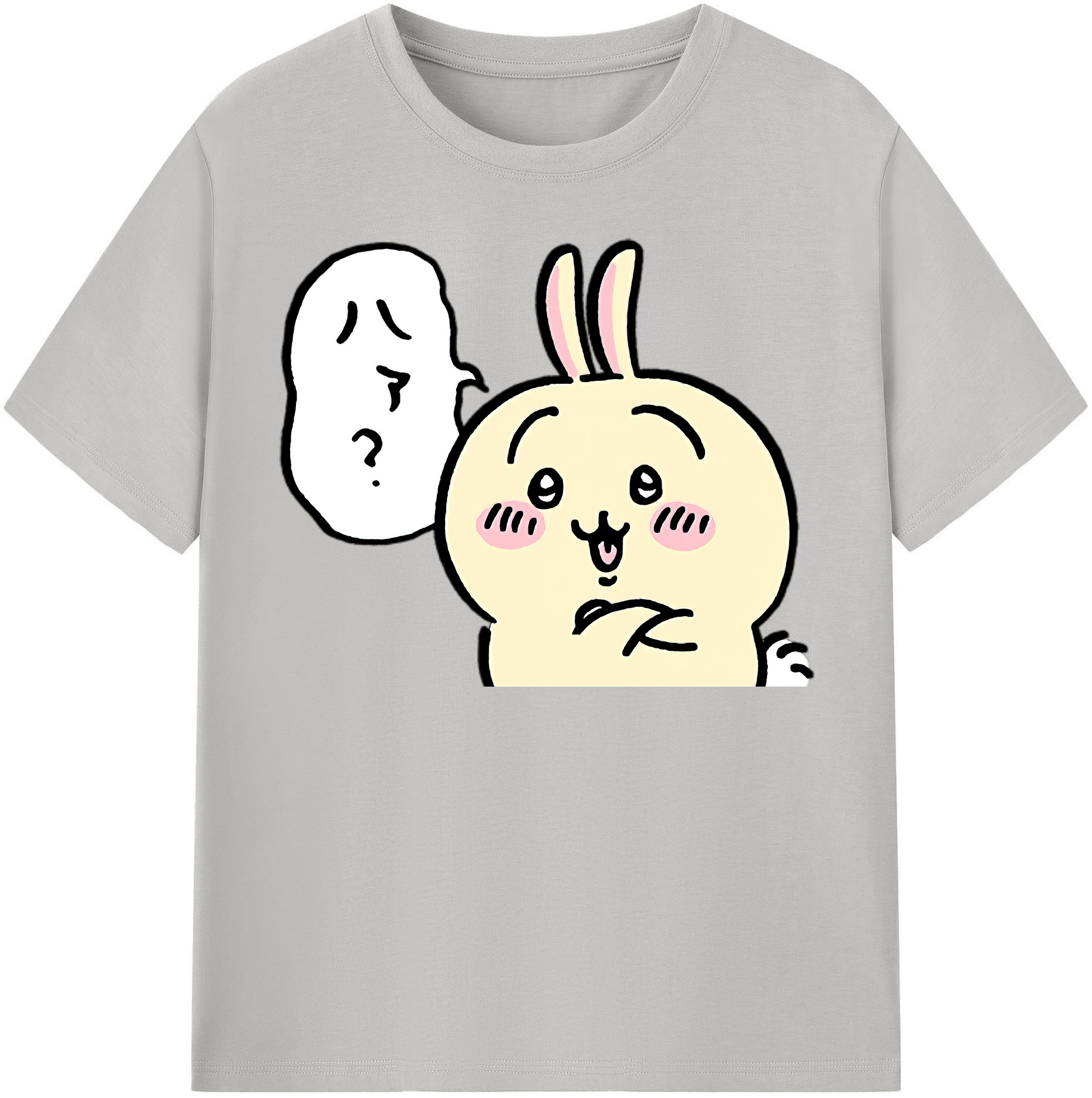（画像用） ちいかわ うさぎ Chii-kawa usagi 綿100％半袖Tシャツ（フロントプリント）