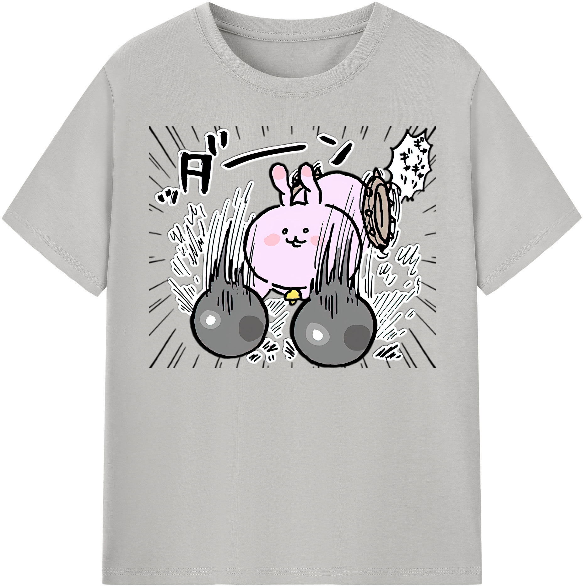 （画像用） ちいかわ うさぎ Chii-kawa usagi 綿100％半袖Tシャツ（フロントプリント）