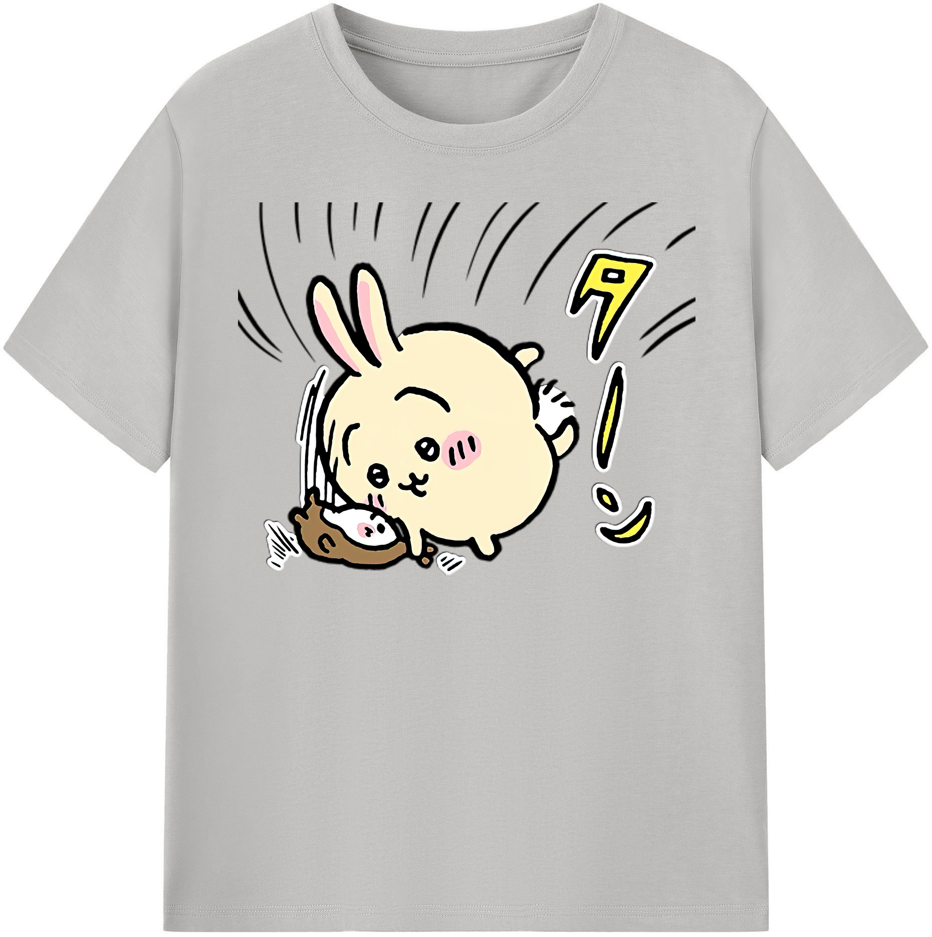 （画像用） ちいかわ うさぎ Chii-kawa usagi 綿100％半袖Tシャツ（フロントプリント）