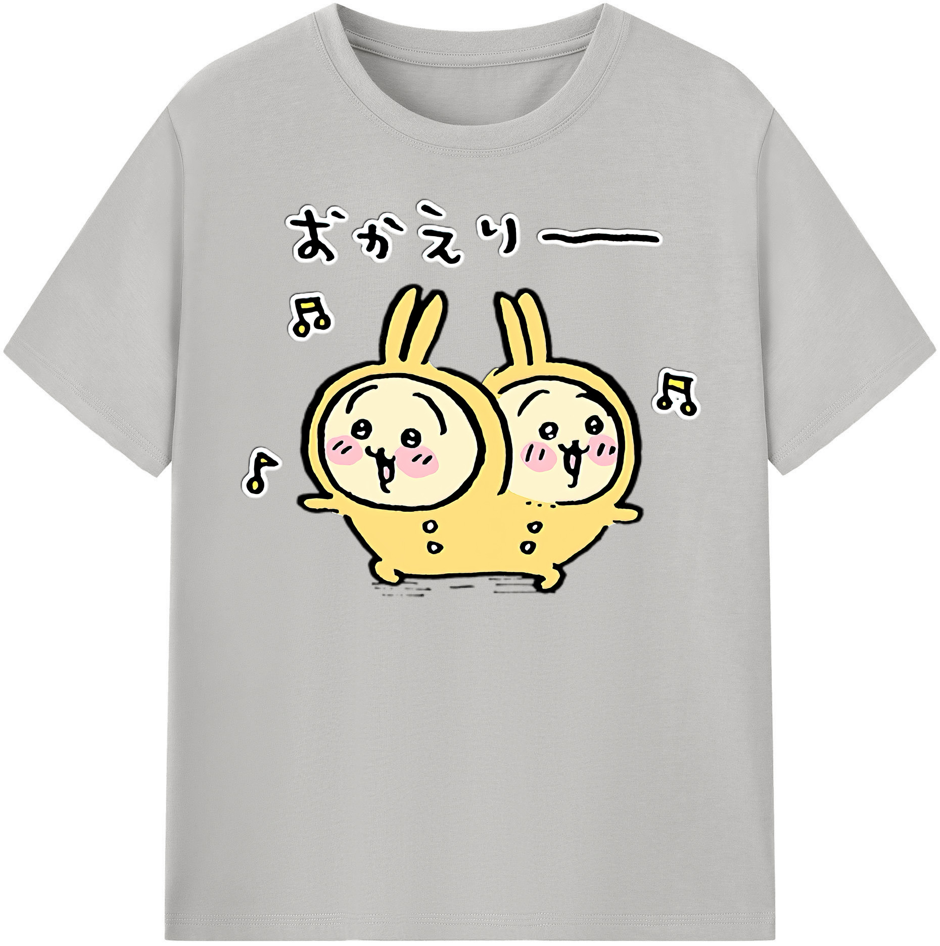 （画像用） ちいかわ うさぎ Chii-kawa usagi 綿100％半袖Tシャツ（フロントプリント）
