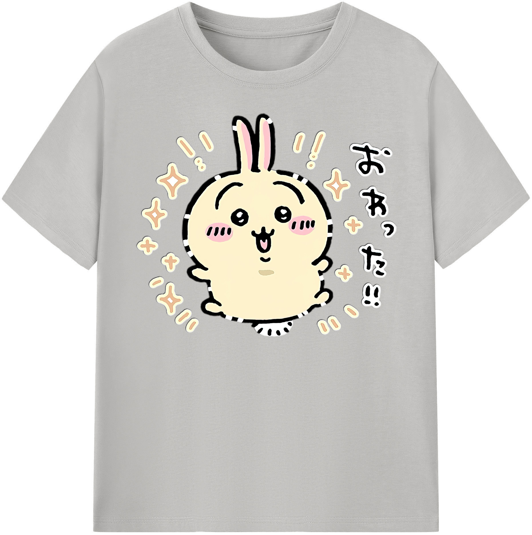 （画像用） ちいかわ うさぎ Chii-kawa usagi 綿100％半袖Tシャツ（フロントプリント）