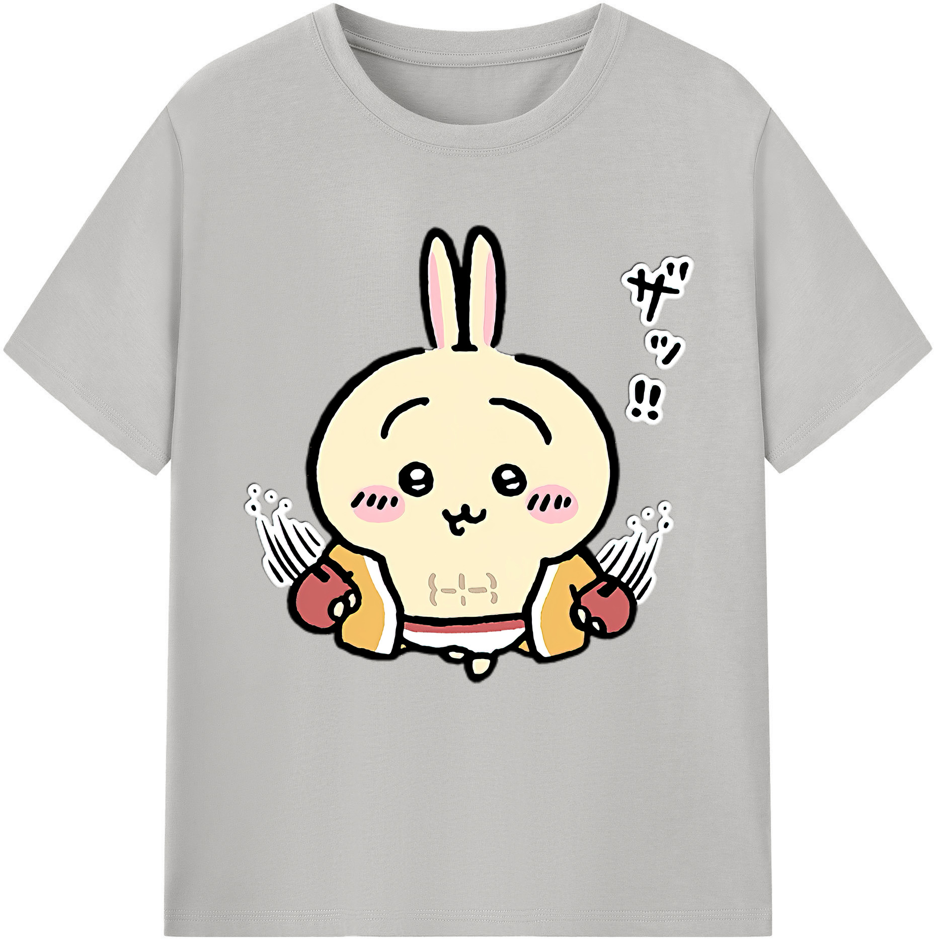 （画像用） ちいかわ うさぎ Chii-kawa usagi 綿100％半袖Tシャツ（フロントプリント）