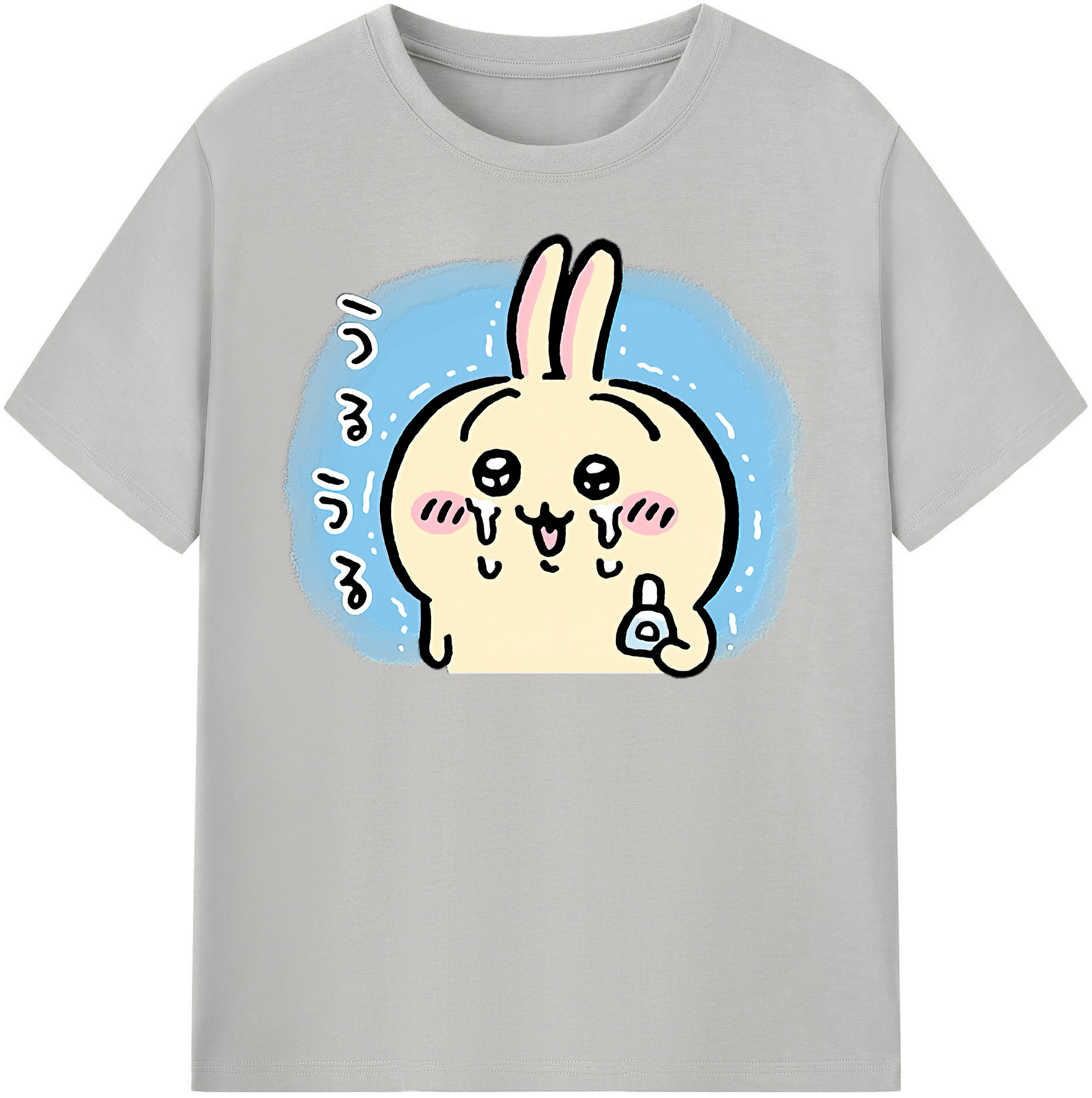 （画像用） ちいかわ うさぎ Chii-kawa usagi 綿100％半袖Tシャツ（フロントプリント）