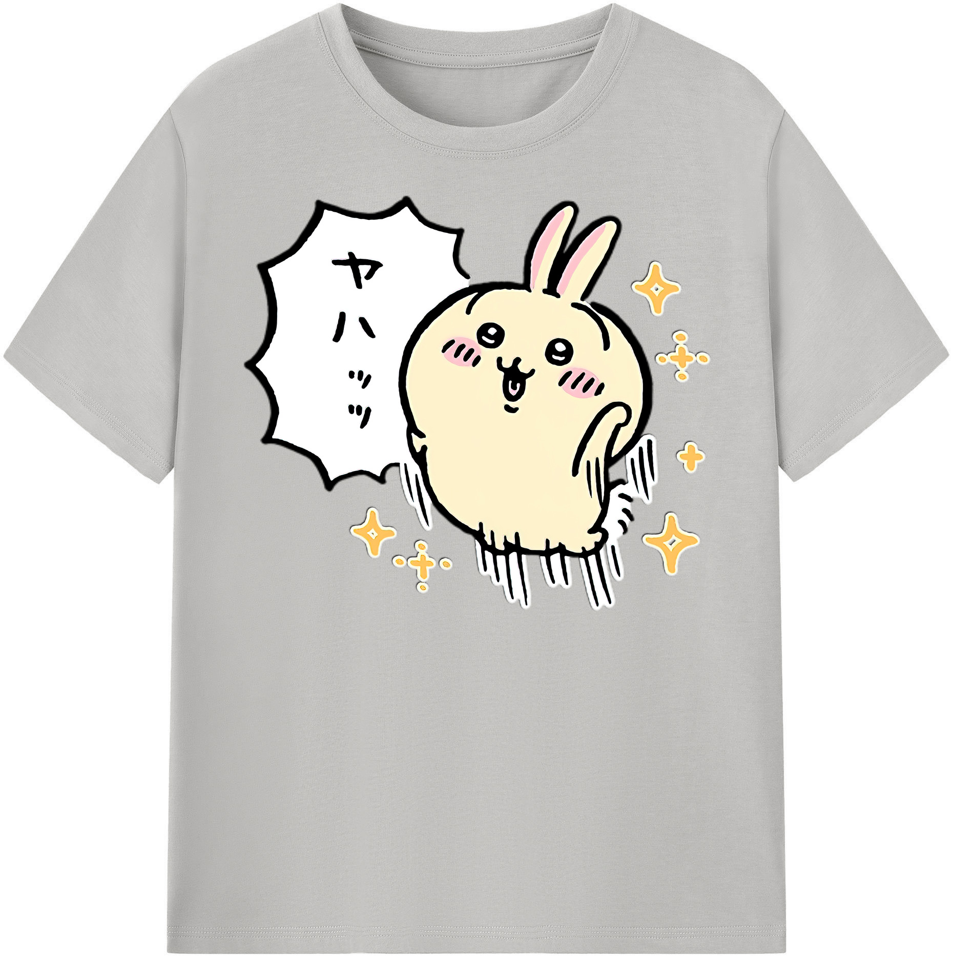 （画像用） ちいかわ うさぎ Chii-kawa usagi 綿100％半袖Tシャツ（フロントプリント）