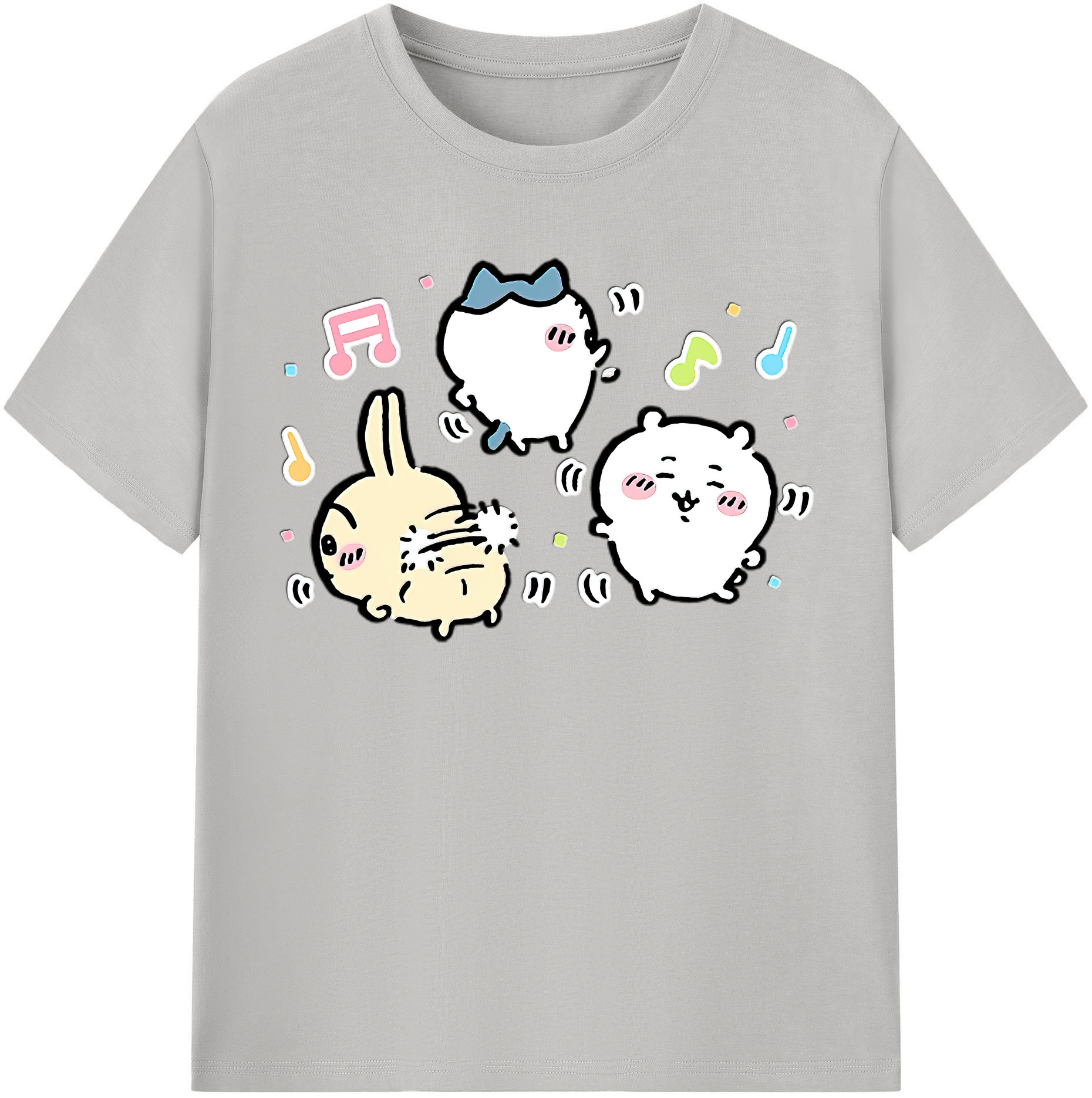 （画像用） ちいかわ うさぎ Chii-kawa usagi 綿100％半袖Tシャツ（フロントプリント）