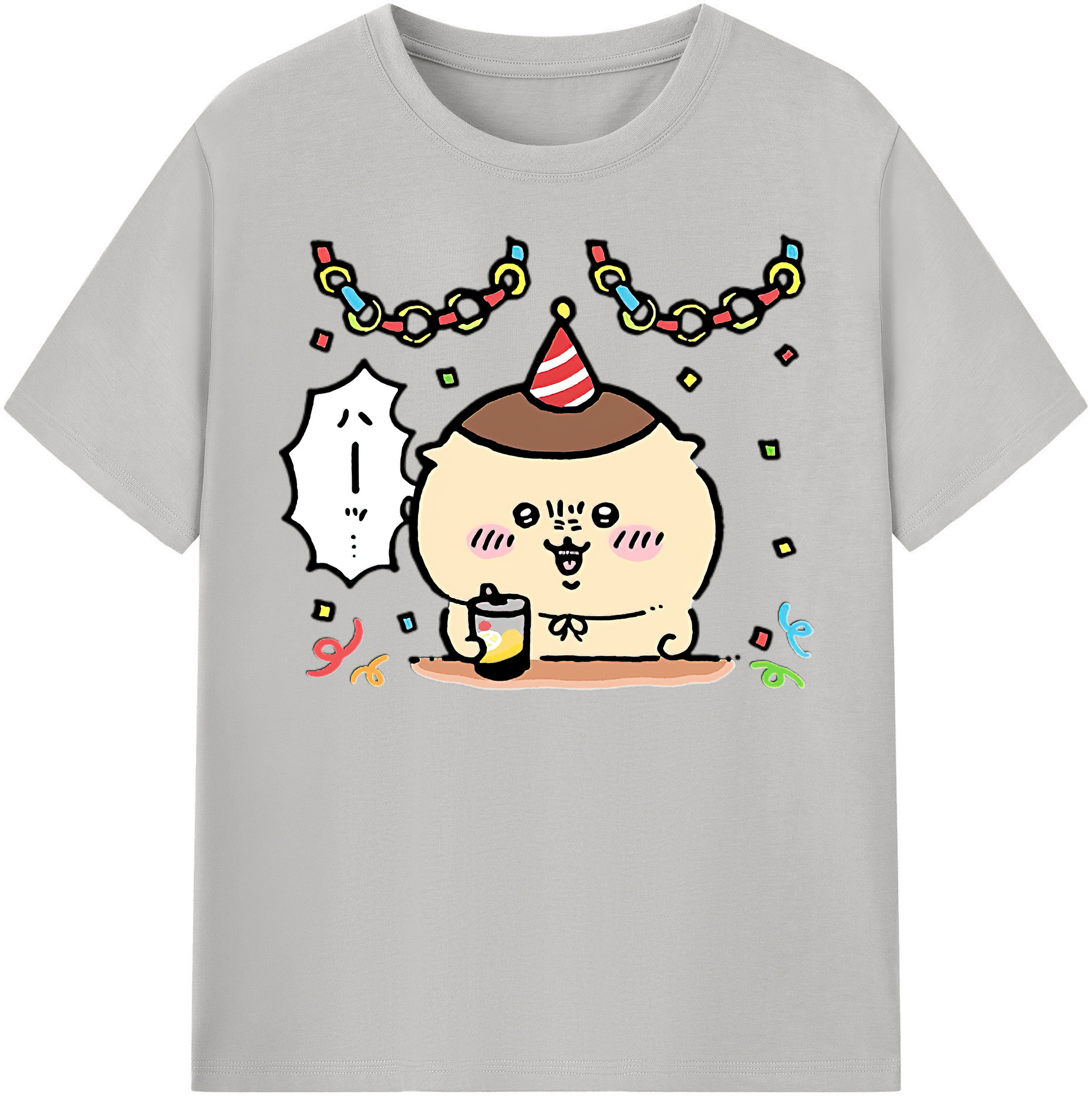（画像用） ちいかわ くりまんじゅう Chii-kawa kuri manjū 綿100％半袖Tシャツ（フロントプリント）