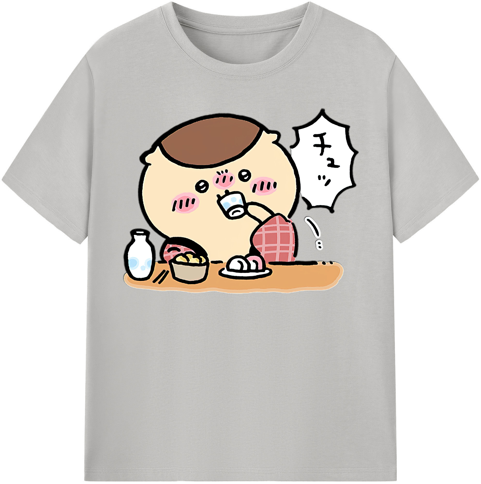 （画像用） ちいかわ くりまんじゅう Chii-kawa kuri manjū 綿100％半袖Tシャツ（フロントプリント）