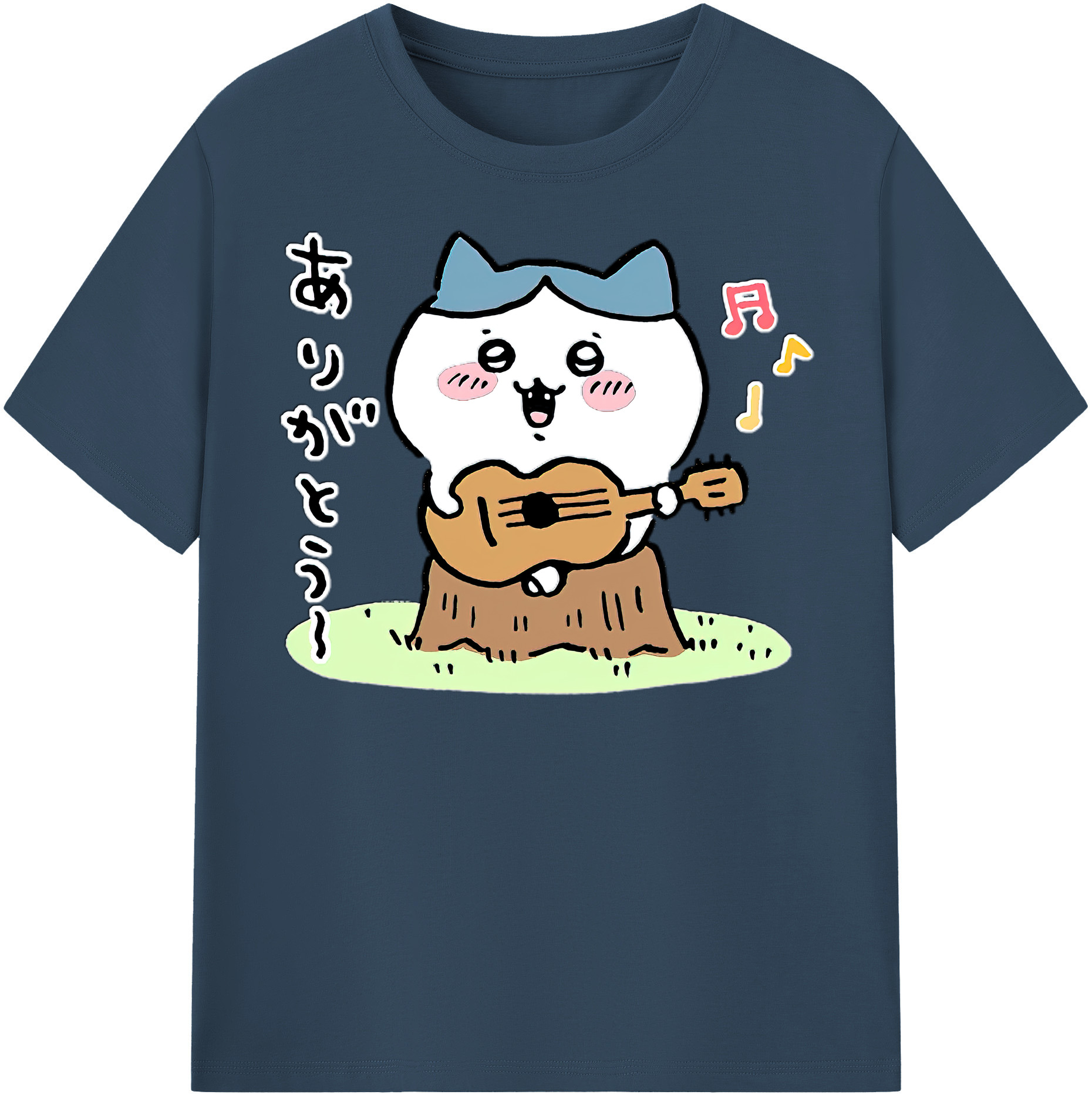（画像用） ちいかわ ハチワレ Chii-kawa hachiware 綿100％半袖Tシャツ（フロントプリント）