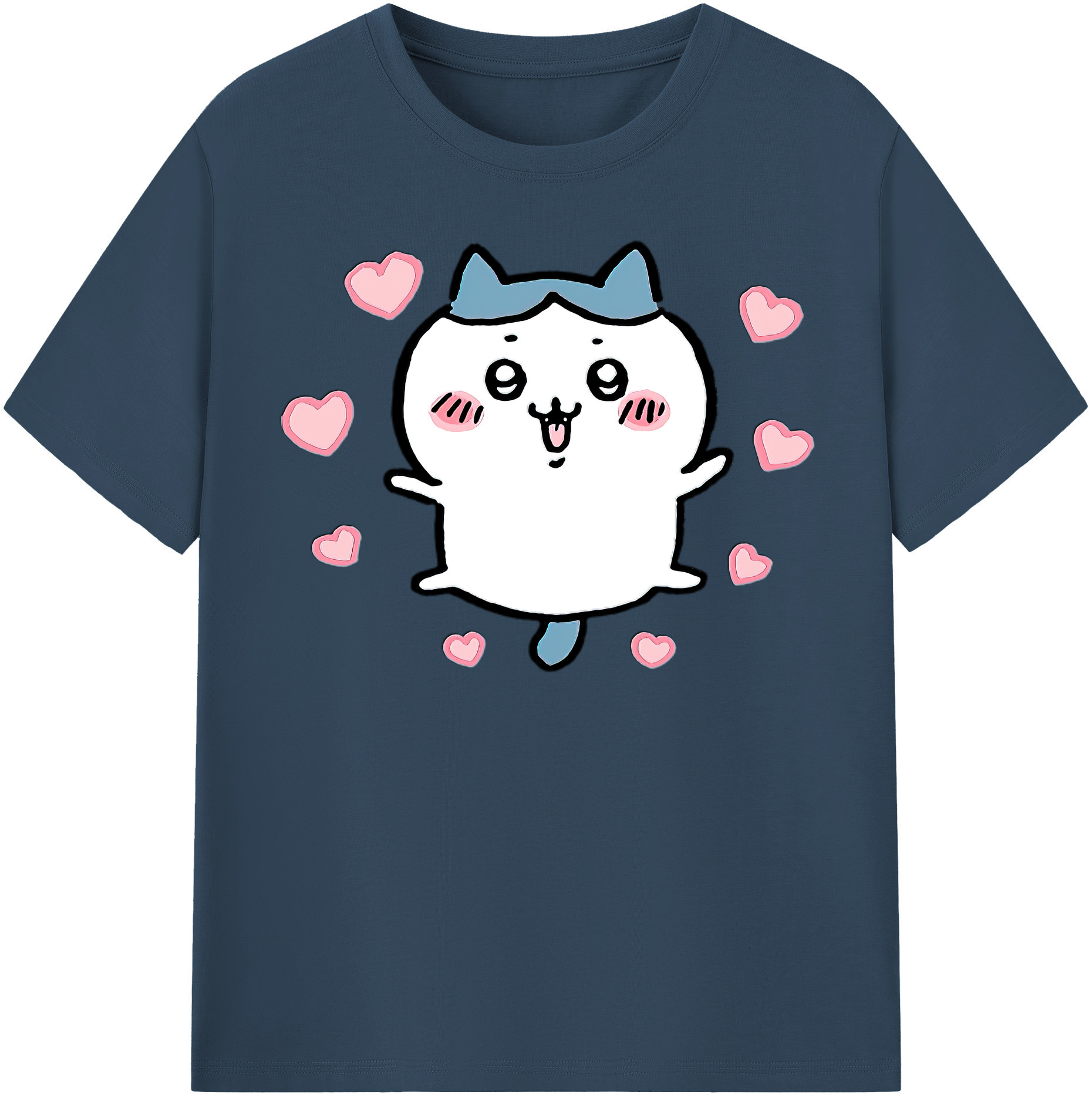 （画像用） ちいかわ ハチワレ Chii-kawa hachiware 綿100％半袖Tシャツ（フロントプリント）