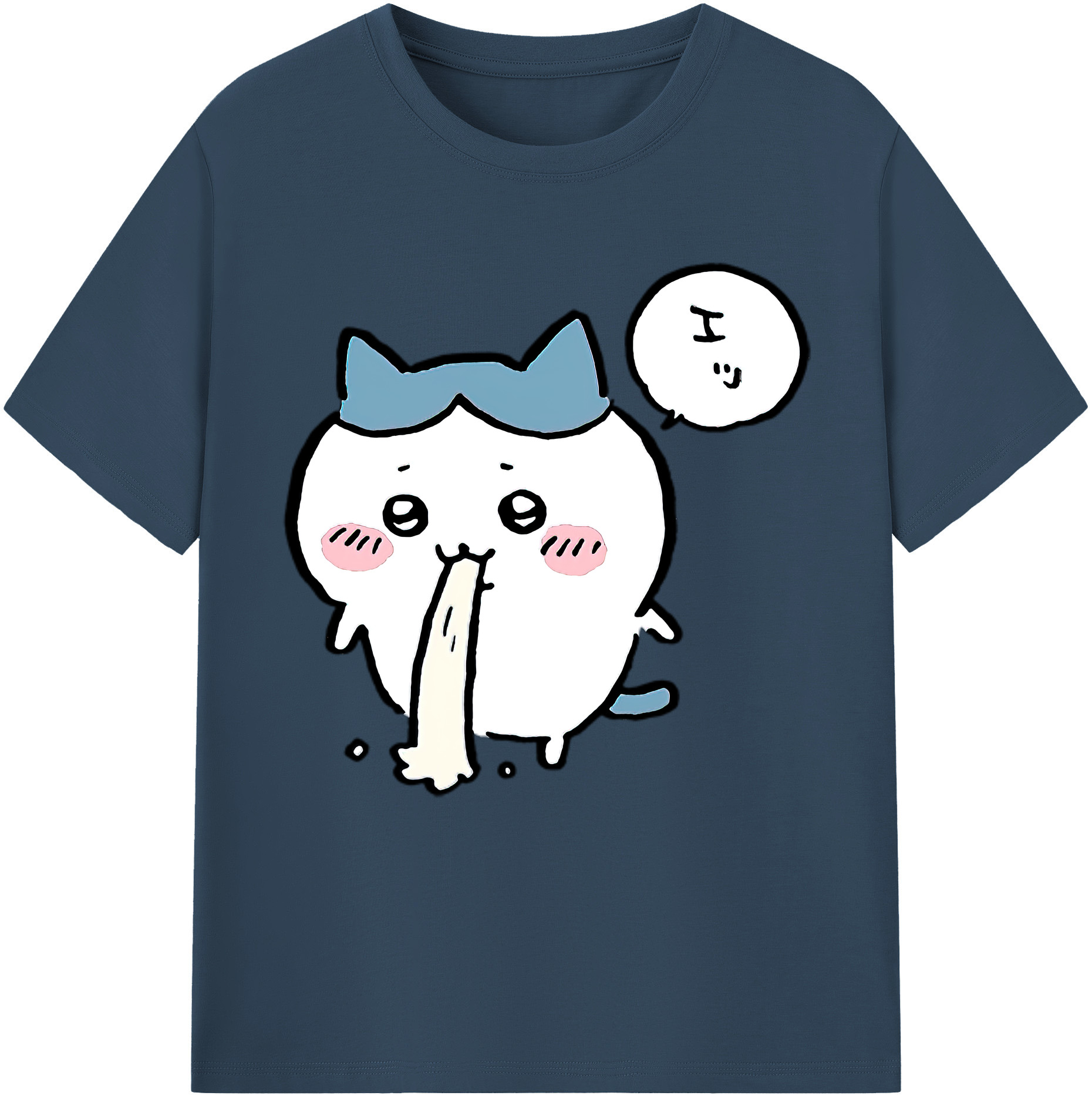 （画像用） ちいかわ ハチワレ Chii-kawa hachiware 綿100％半袖Tシャツ（フロントプリント）