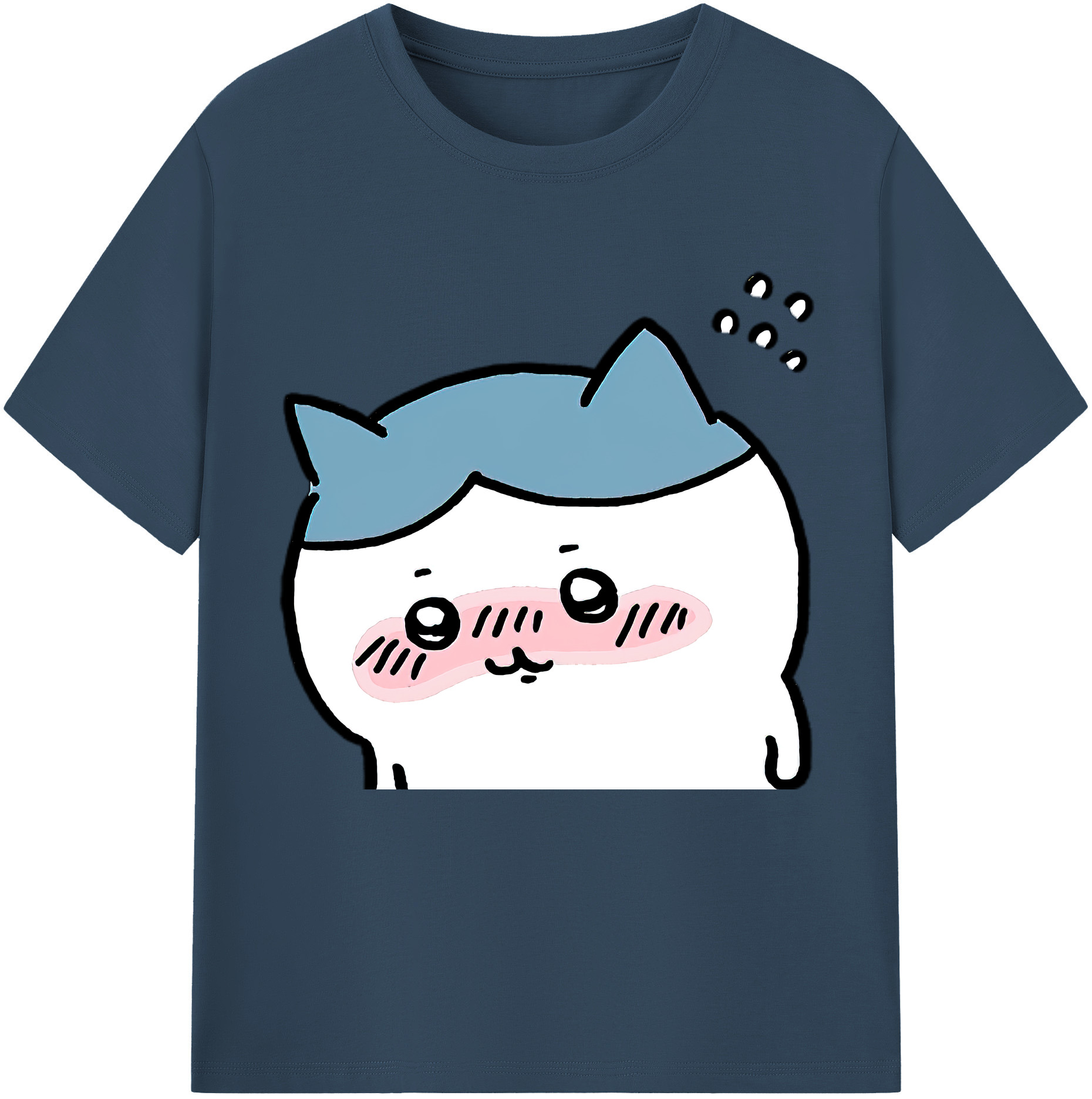 （画像用） ちいかわ ハチワレ Chii-kawa hachiware 綿100％半袖Tシャツ（フロントプリント）