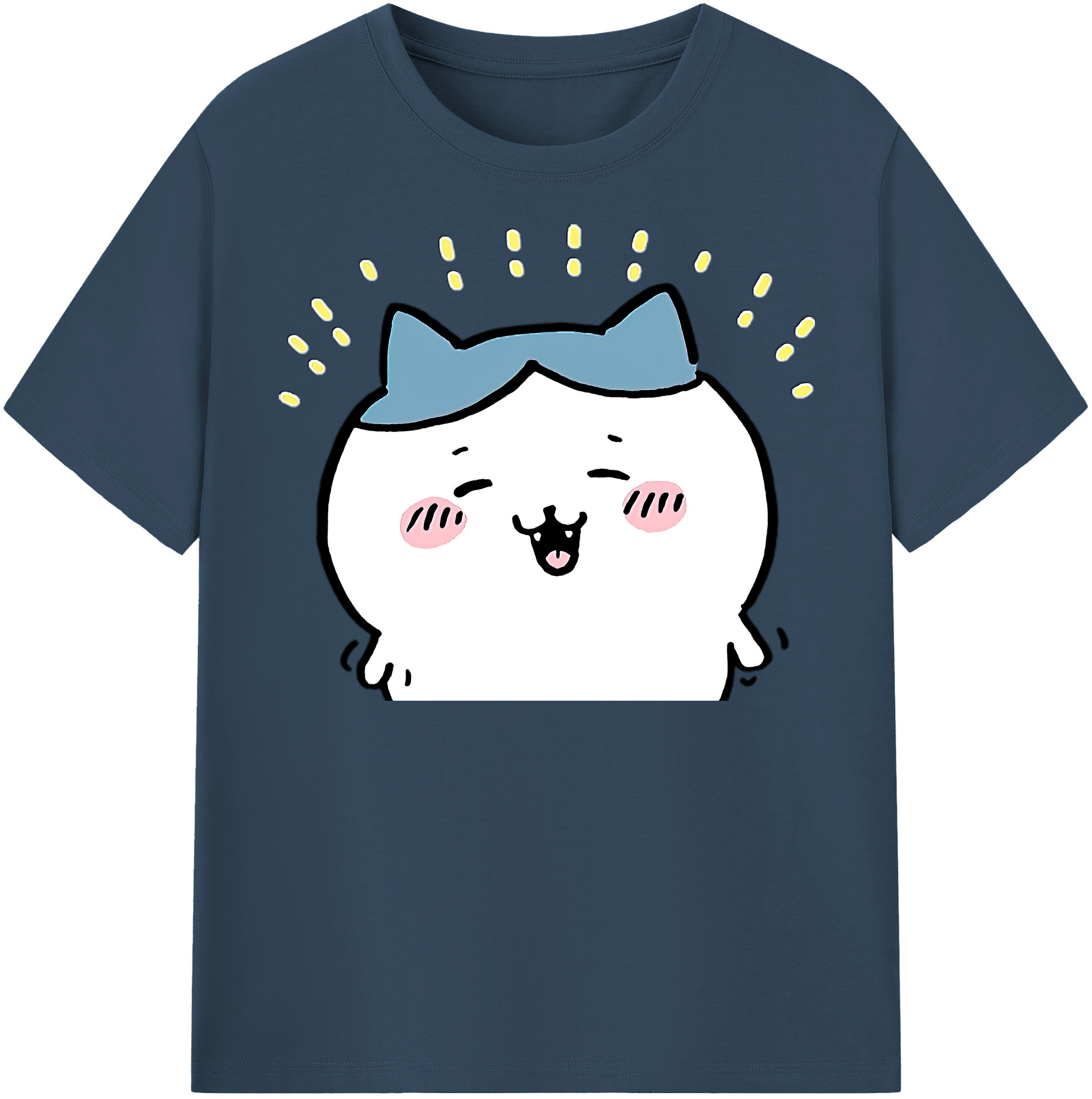 （画像用） ちいかわ ハチワレ Chii-kawa hachiware 綿100％半袖Tシャツ（フロントプリント）