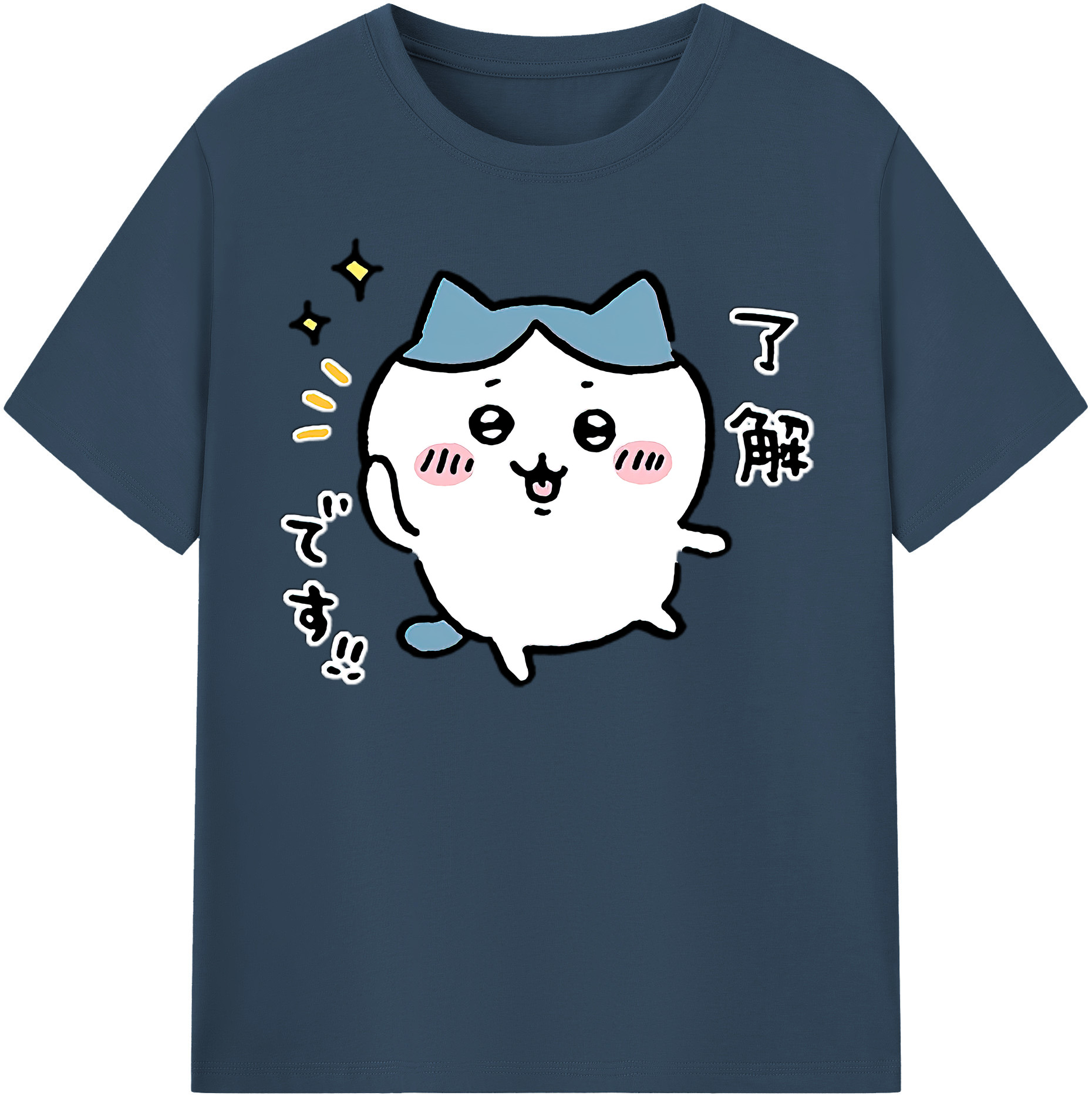 （画像用） ちいかわ ハチワレ Chii-kawa hachiware 綿100％半袖Tシャツ（フロントプリント）