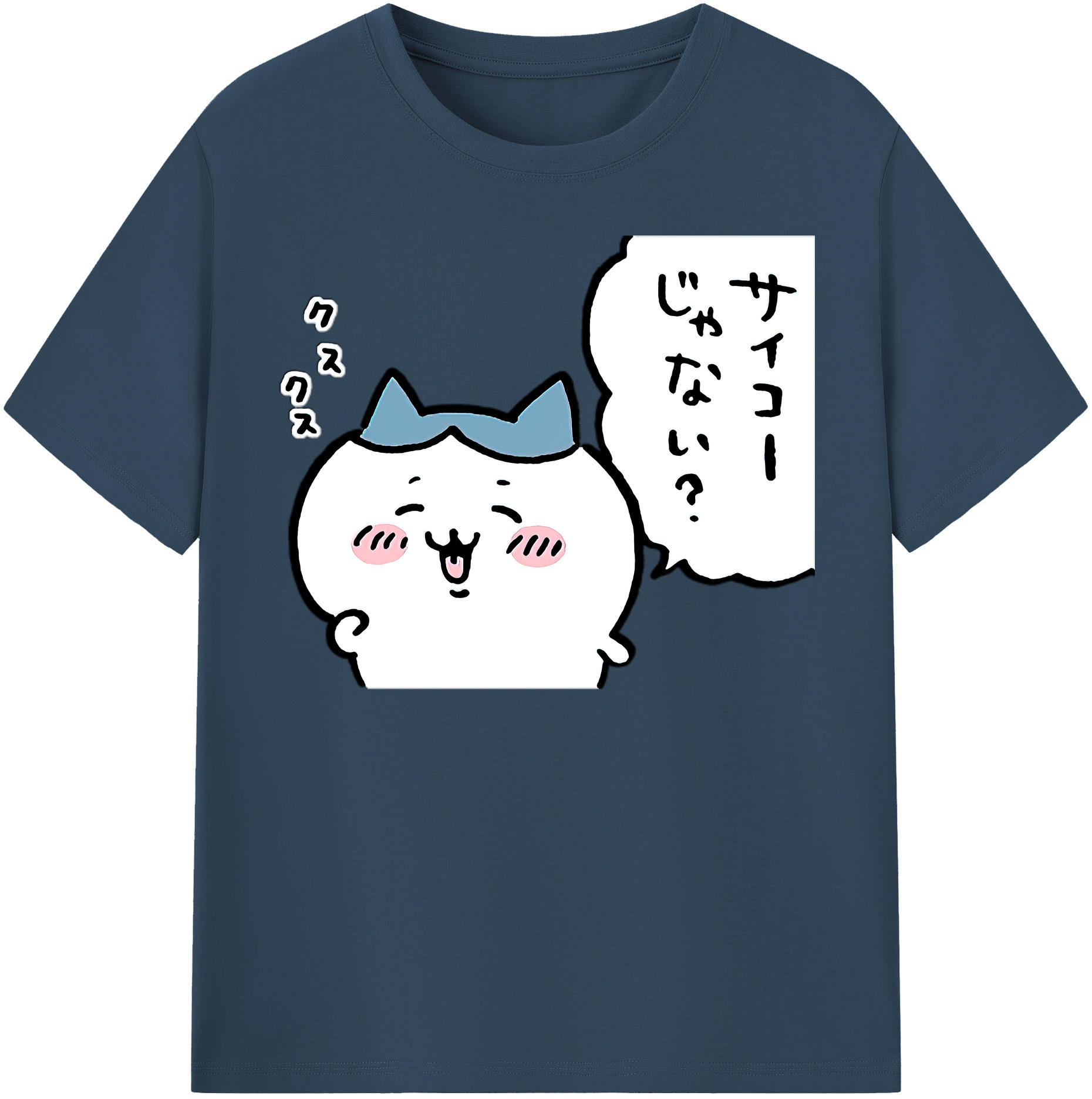 （画像用） ちいかわ ハチワレ Chii-kawa hachiware 綿100％半袖Tシャツ（フロントプリント）