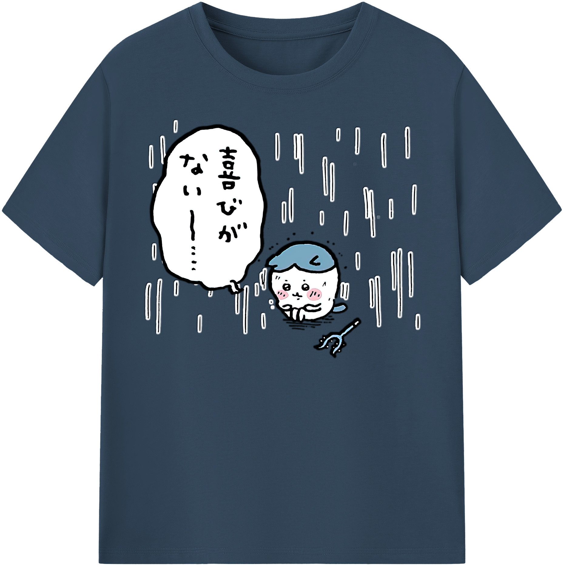 （画像用） ちいかわ ハチワレ Chii-kawa hachiware 綿100％半袖Tシャツ（フロントプリント）