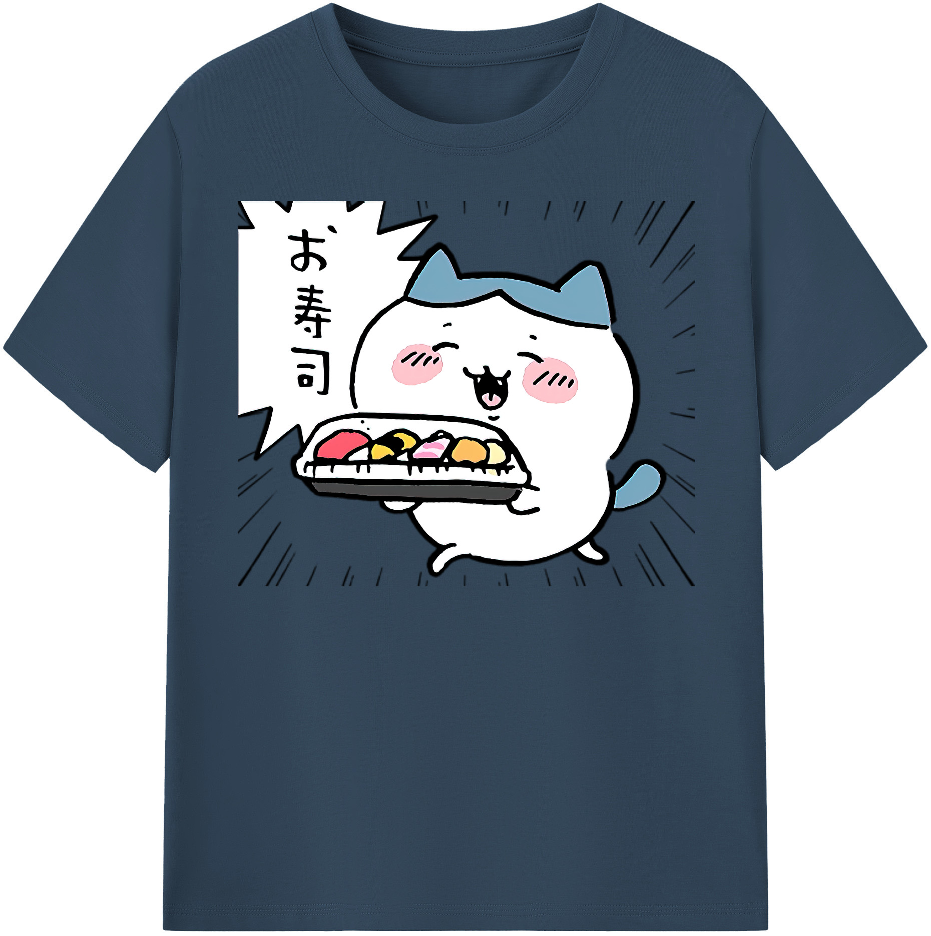 （画像用） ちいかわ ハチワレ Chii-kawa hachiware 綿100％半袖Tシャツ（フロントプリント）