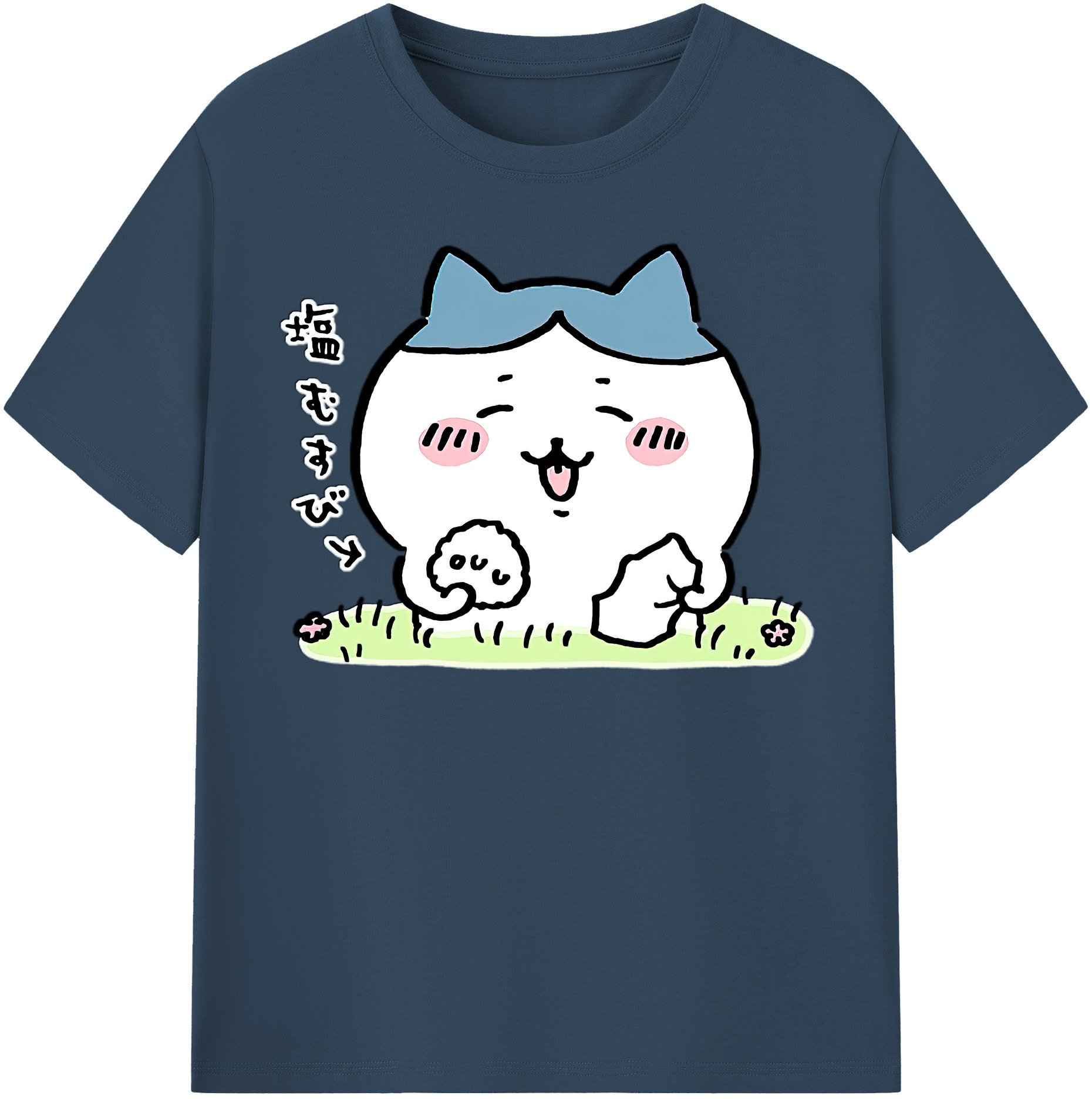 （画像用） ちいかわ ハチワレ Chii-kawa hachiware 綿100％半袖Tシャツ（フロントプリント）