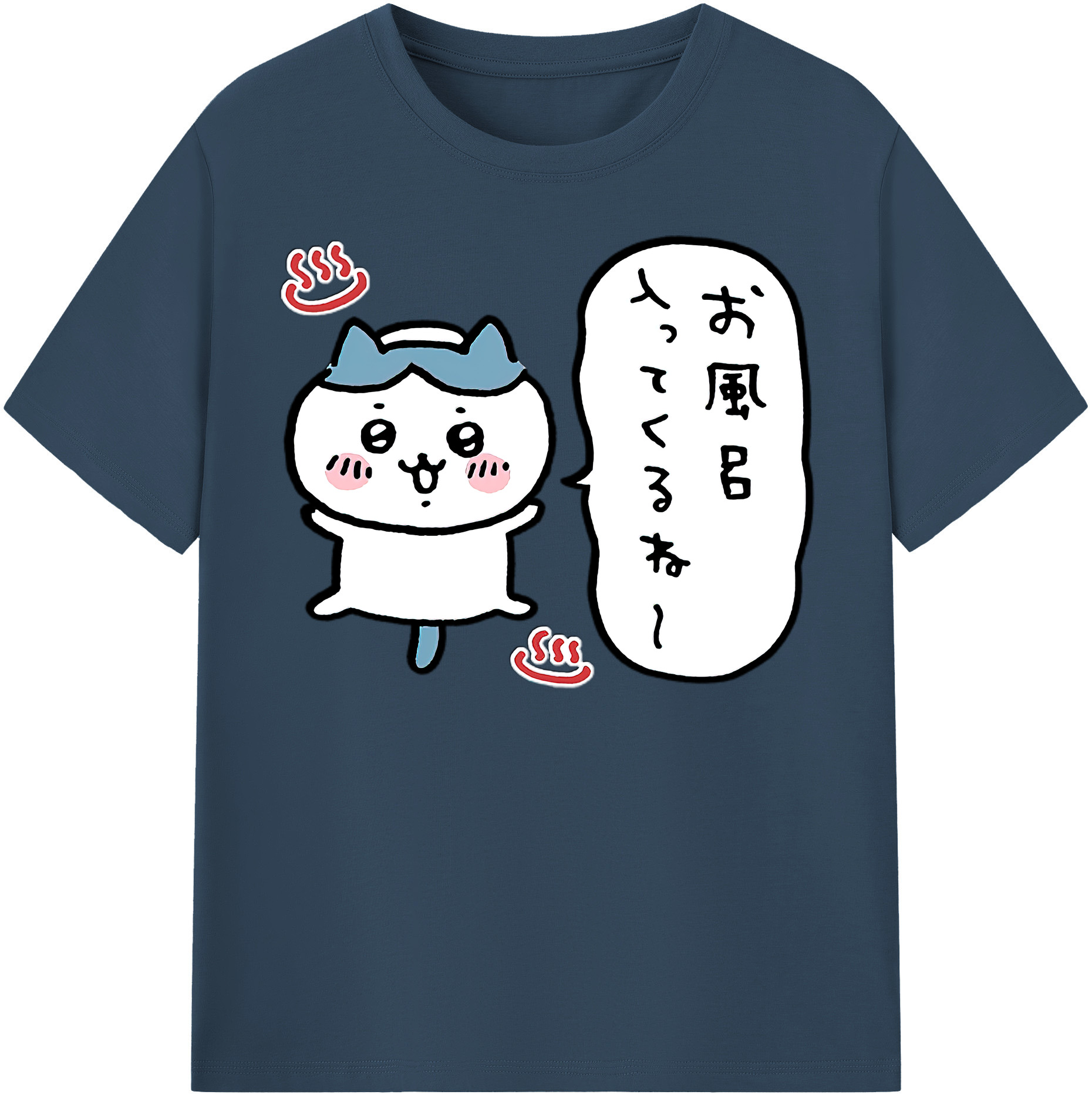 （画像用） ちいかわ ハチワレ Chii-kawa hachiware 綿100％半袖Tシャツ（フロントプリント）