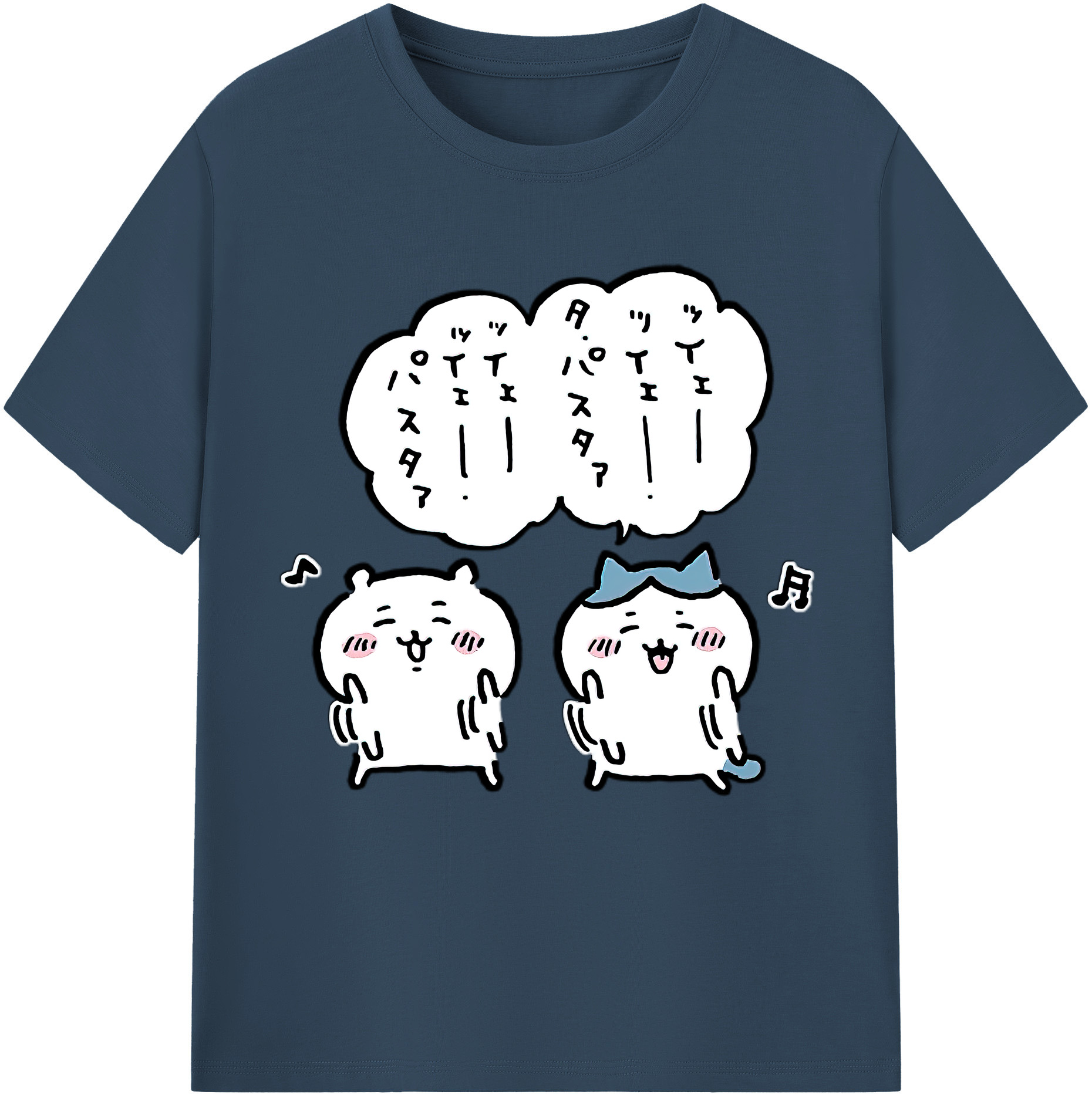 （画像用） ちいかわ ハチワレ Chii-kawa hachiware 綿100％半袖Tシャツ（フロントプリント）
