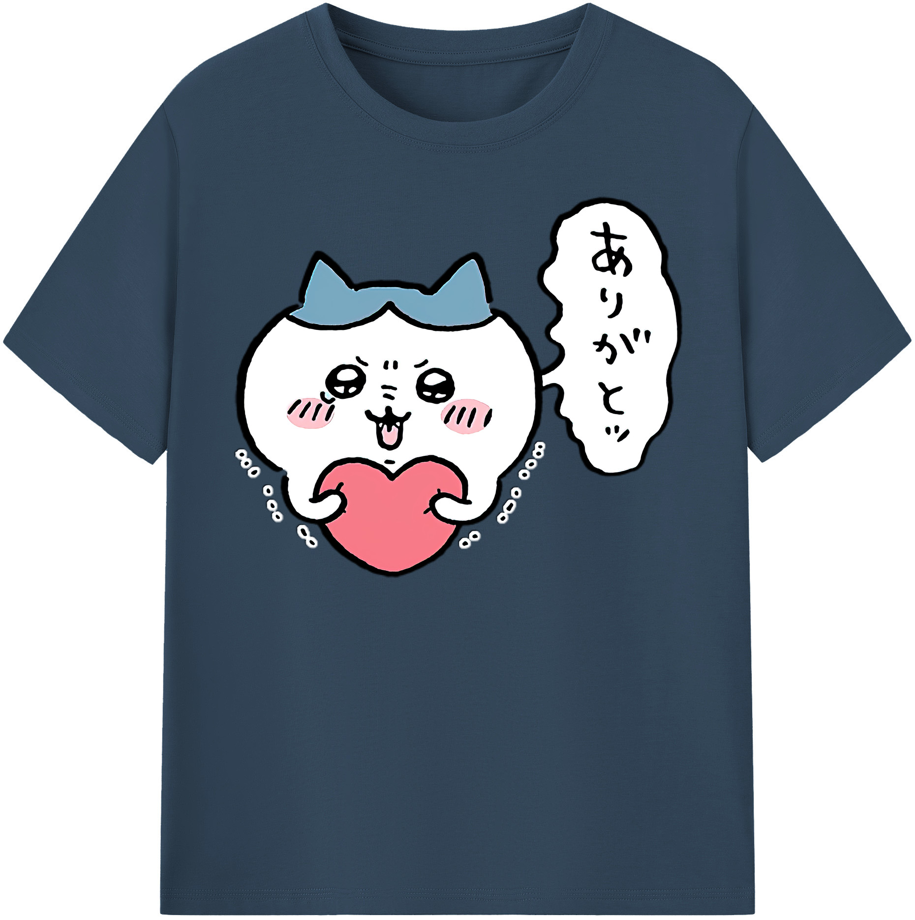 （画像用） ちいかわ ハチワレ Chii-kawa hachiware 綿100％半袖Tシャツ（フロントプリント）