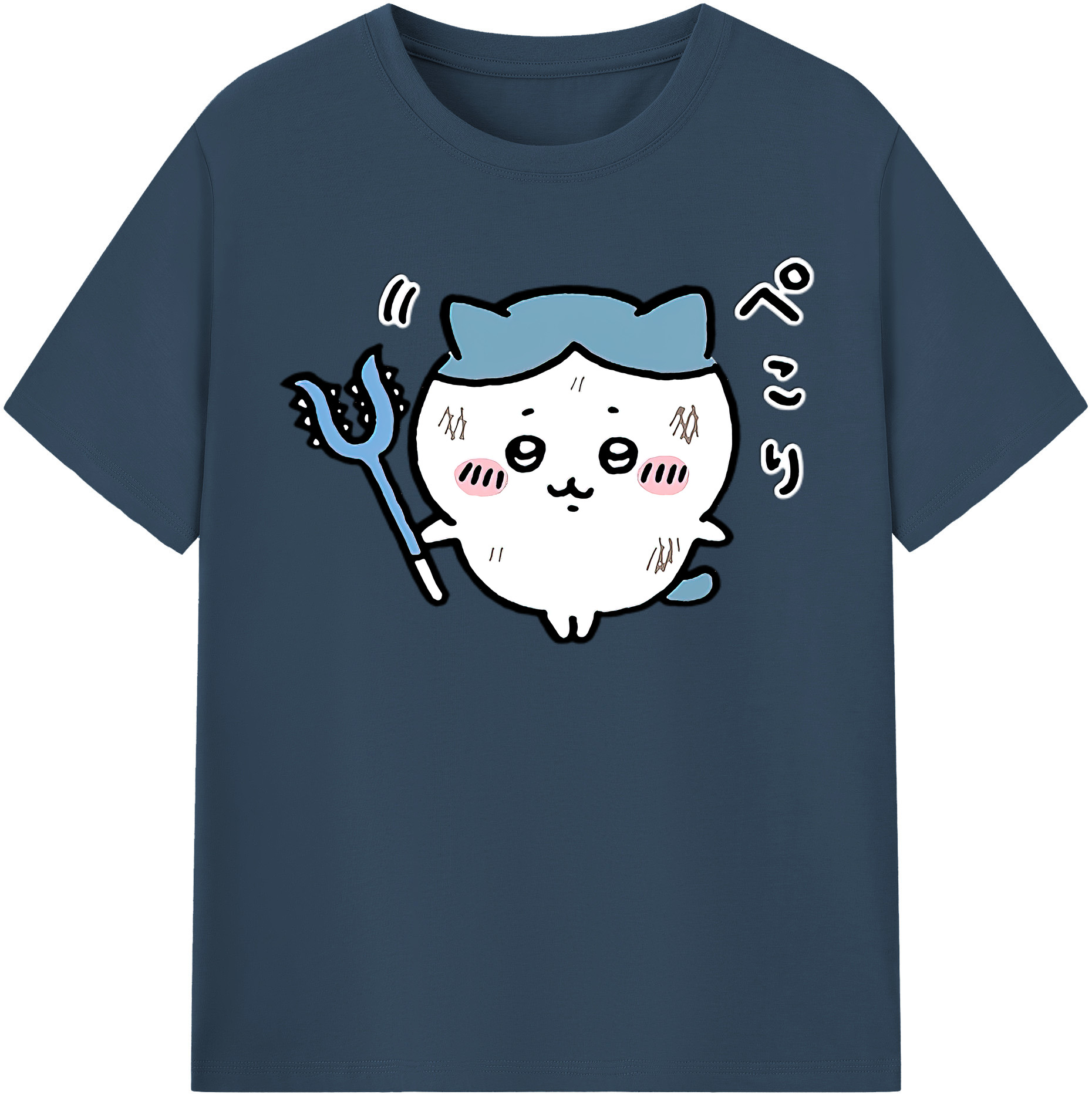 （画像用） ちいかわ ハチワレ Chii-kawa hachiware 綿100％半袖Tシャツ（フロントプリント）