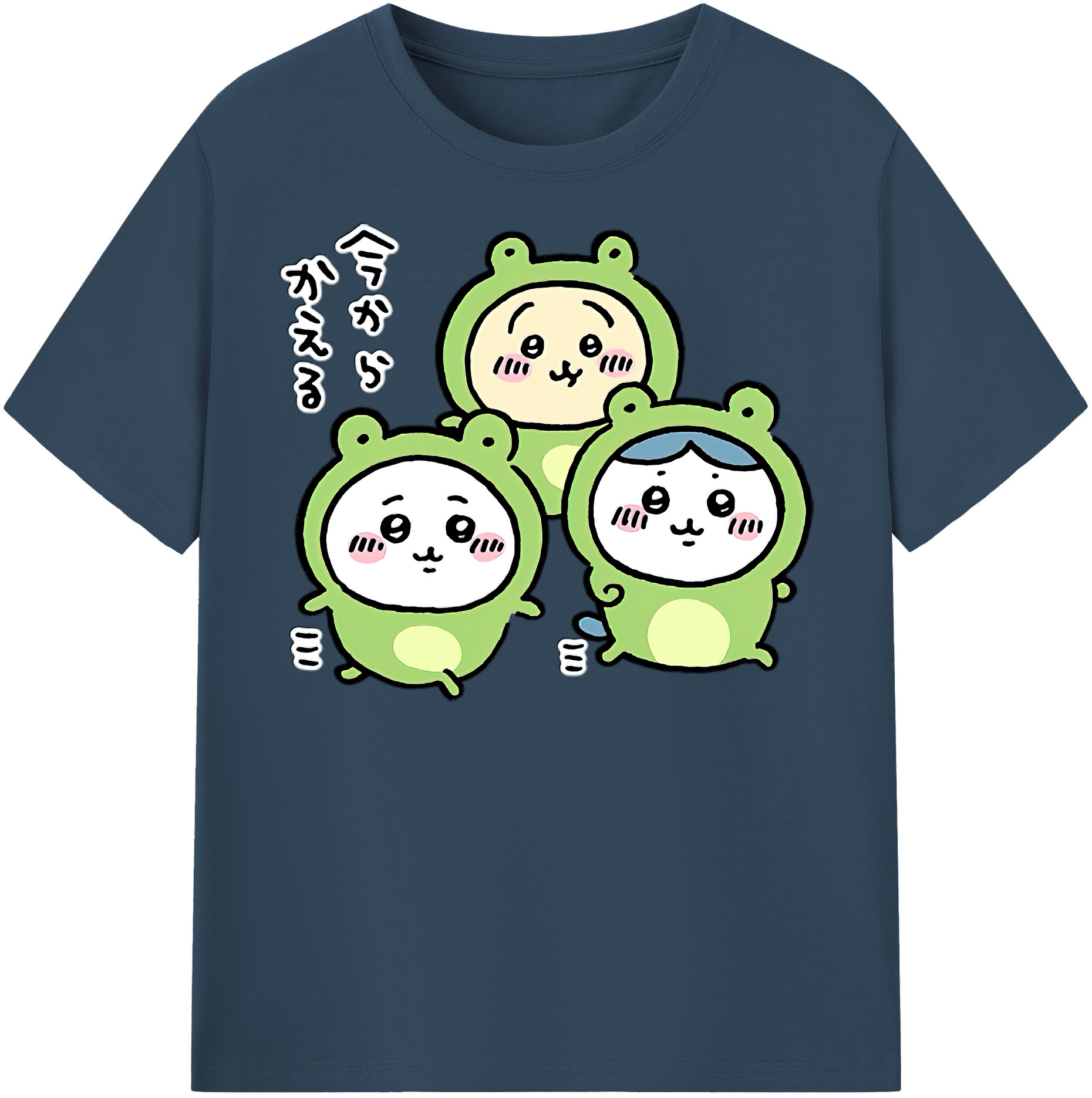 （画像用） ちいかわ ハチワレ Chii-kawa hachiware 綿100％半袖Tシャツ（フロントプリント）
