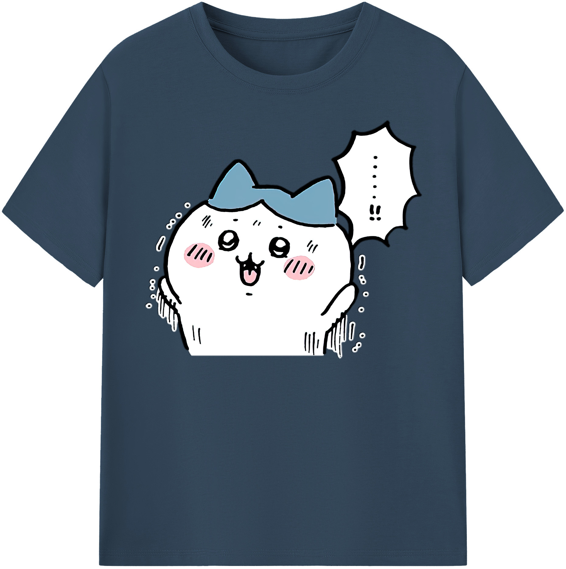 （画像用） ちいかわ ハチワレ Chii-kawa hachiware 綿100％半袖Tシャツ（フロントプリント）