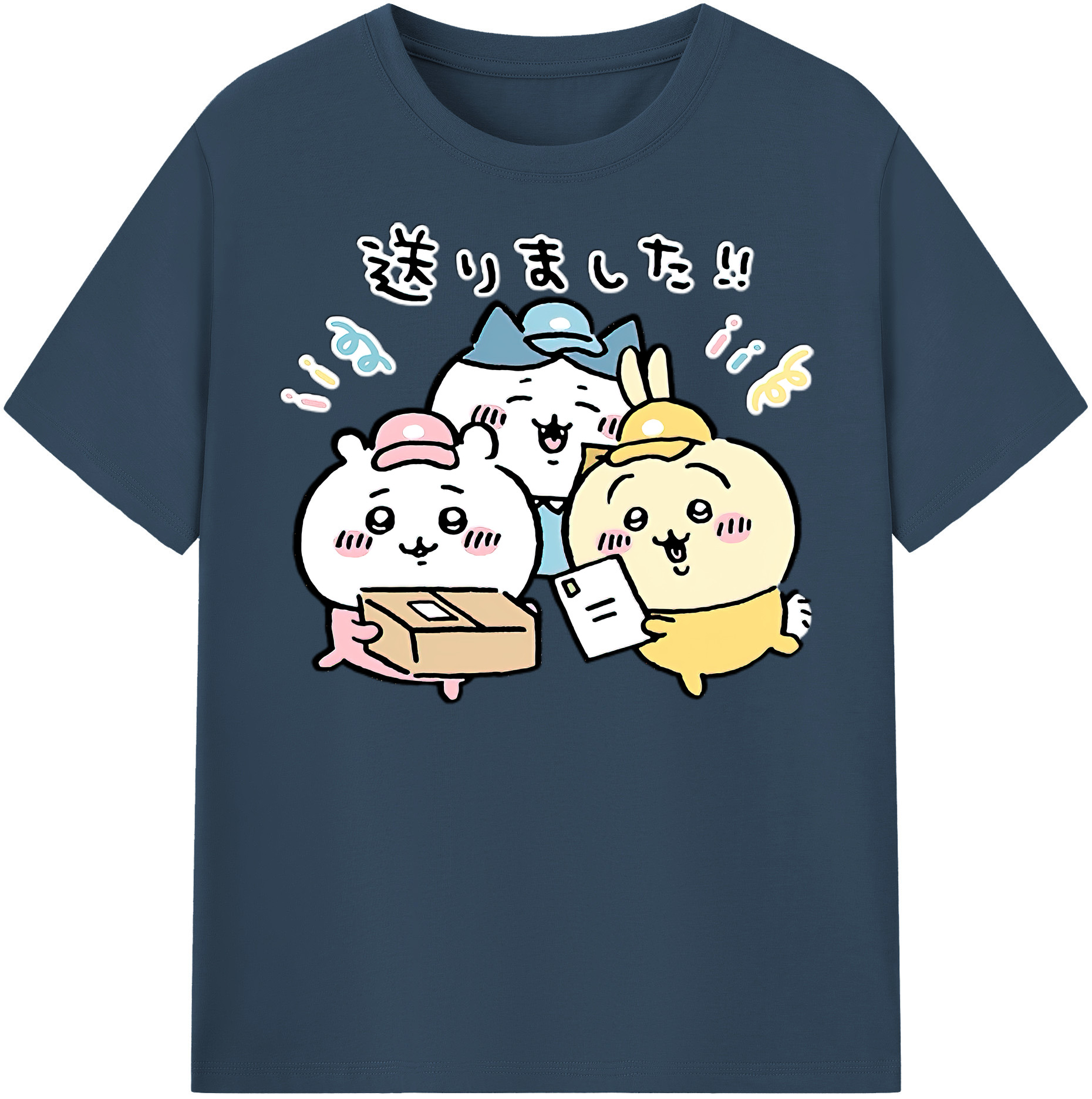 （画像用） ちいかわ ハチワレ Chii-kawa hachiware 綿100％半袖Tシャツ（フロントプリント）