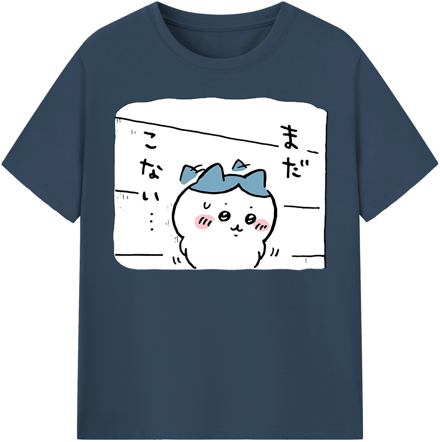 （画像用） ちいかわ ハチワレ Chii-kawa hachiware 綿100％半袖Tシャツ（フロントプリント）