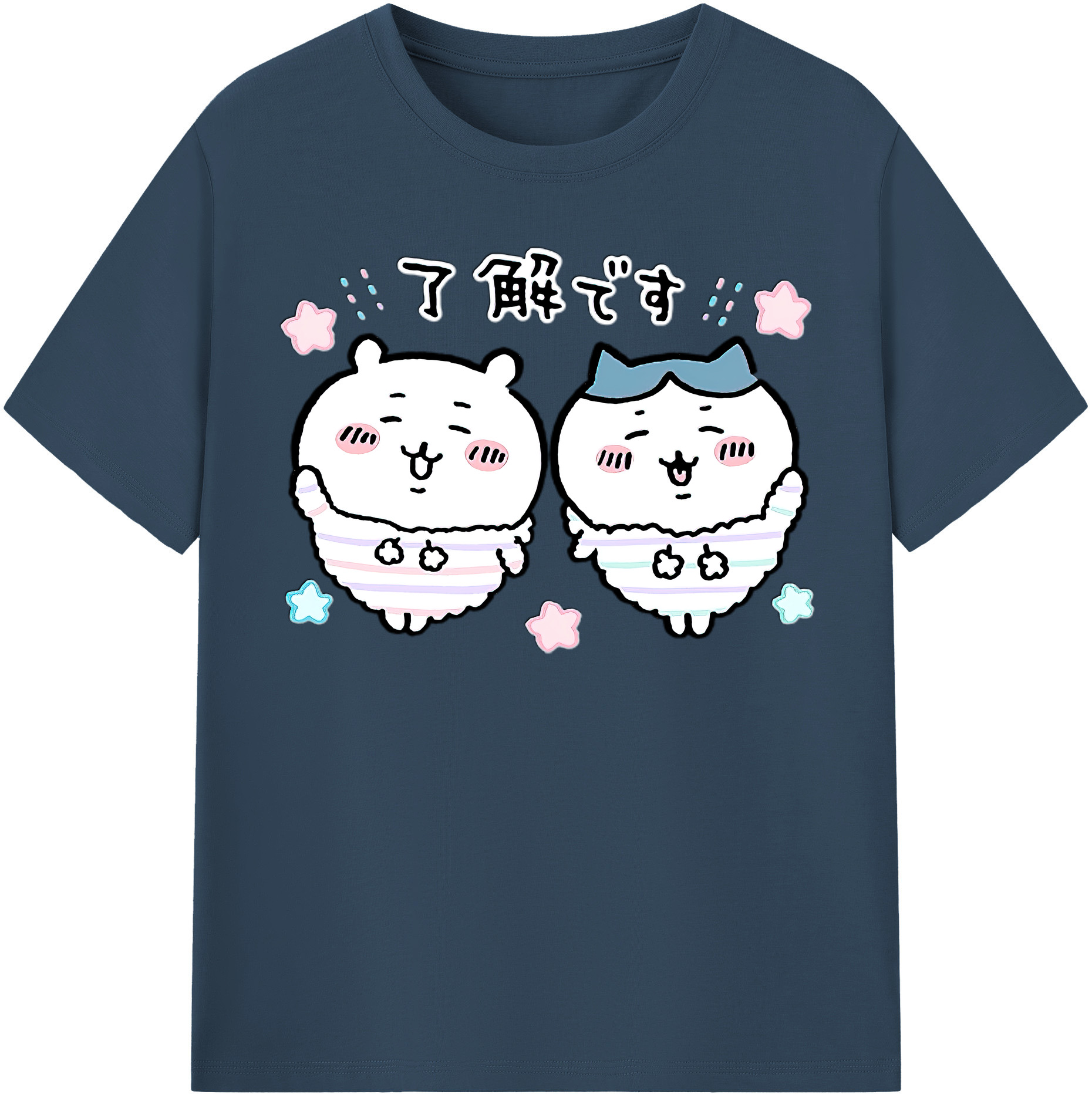 （画像用） ちいかわ ハチワレ Chii-kawa hachiware 綿100％半袖Tシャツ（フロントプリント）