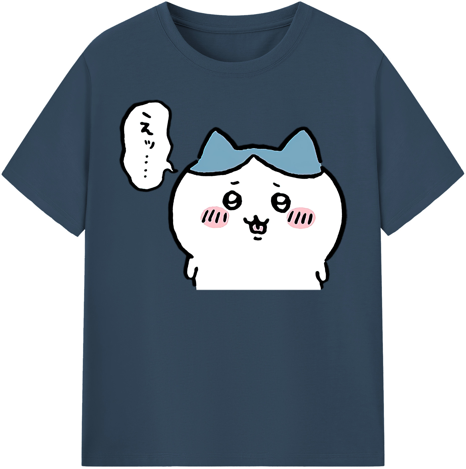 （画像用） ちいかわ ハチワレ Chii-kawa hachiware 綿100％半袖Tシャツ（フロントプリント）