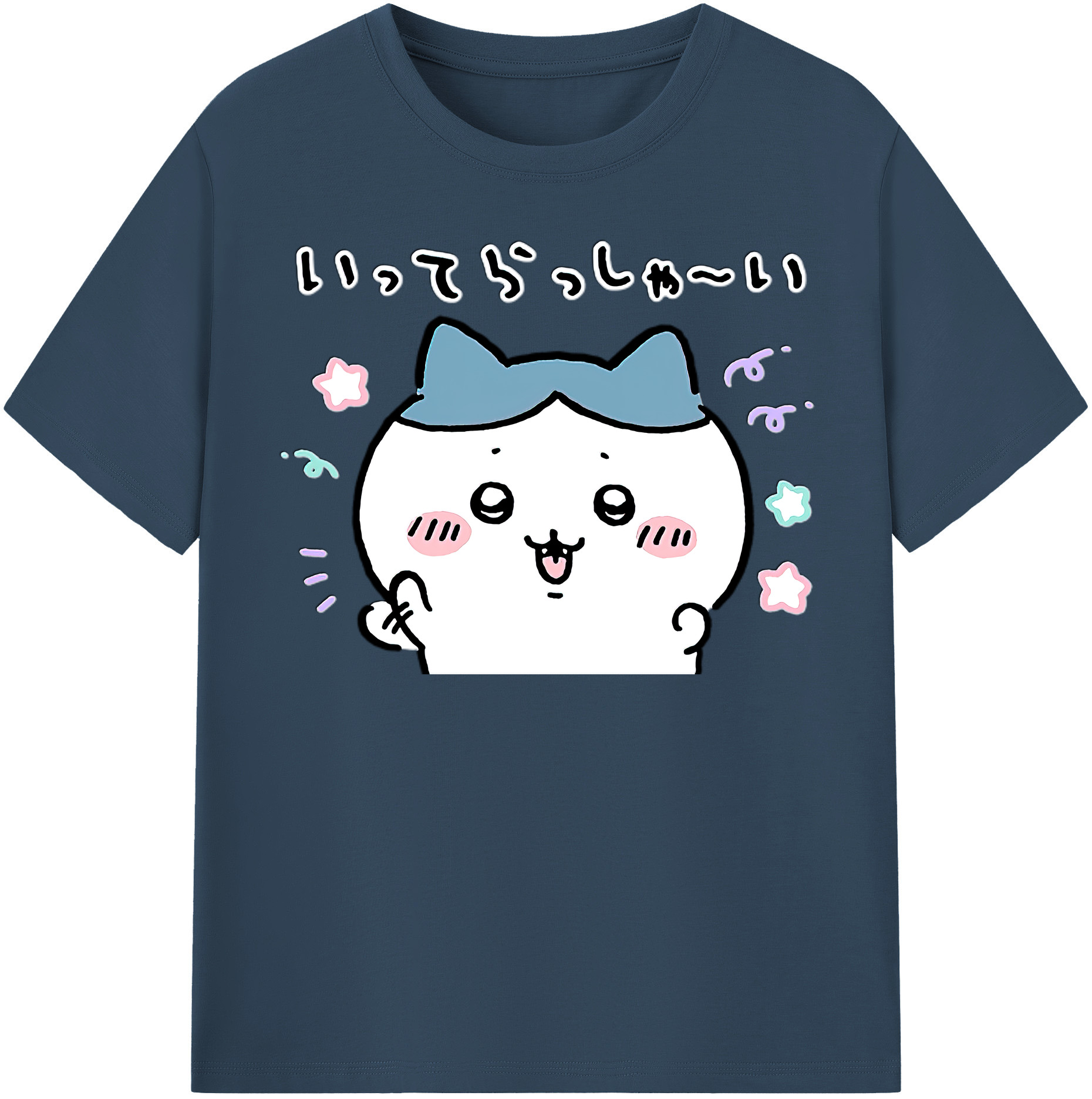 （画像用） ちいかわ ハチワレ Chii-kawa hachiware 綿100％半袖Tシャツ（フロントプリント）
