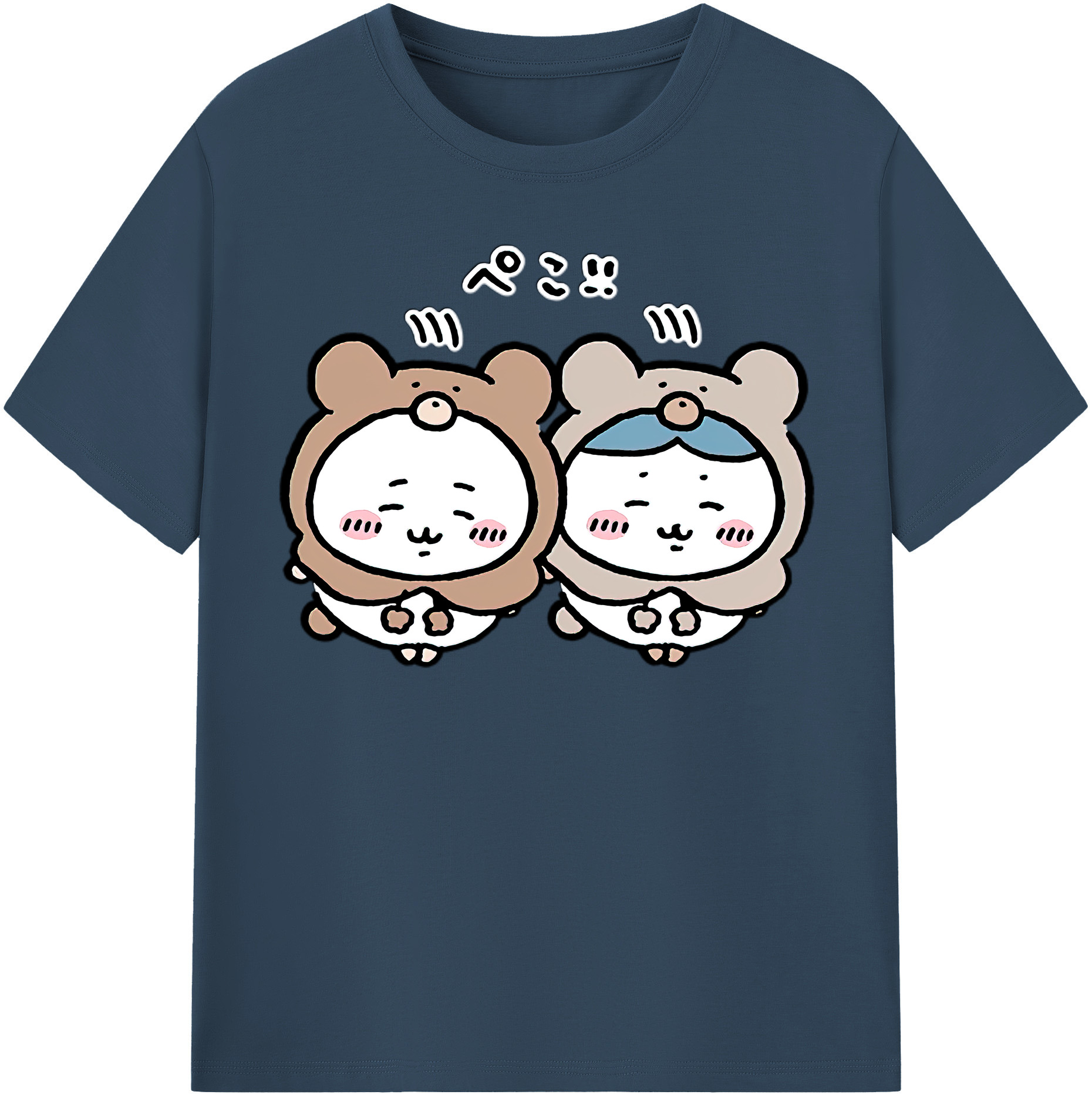 （画像用） ちいかわ ハチワレ Chii-kawa hachiware 綿100％半袖Tシャツ（フロントプリント）