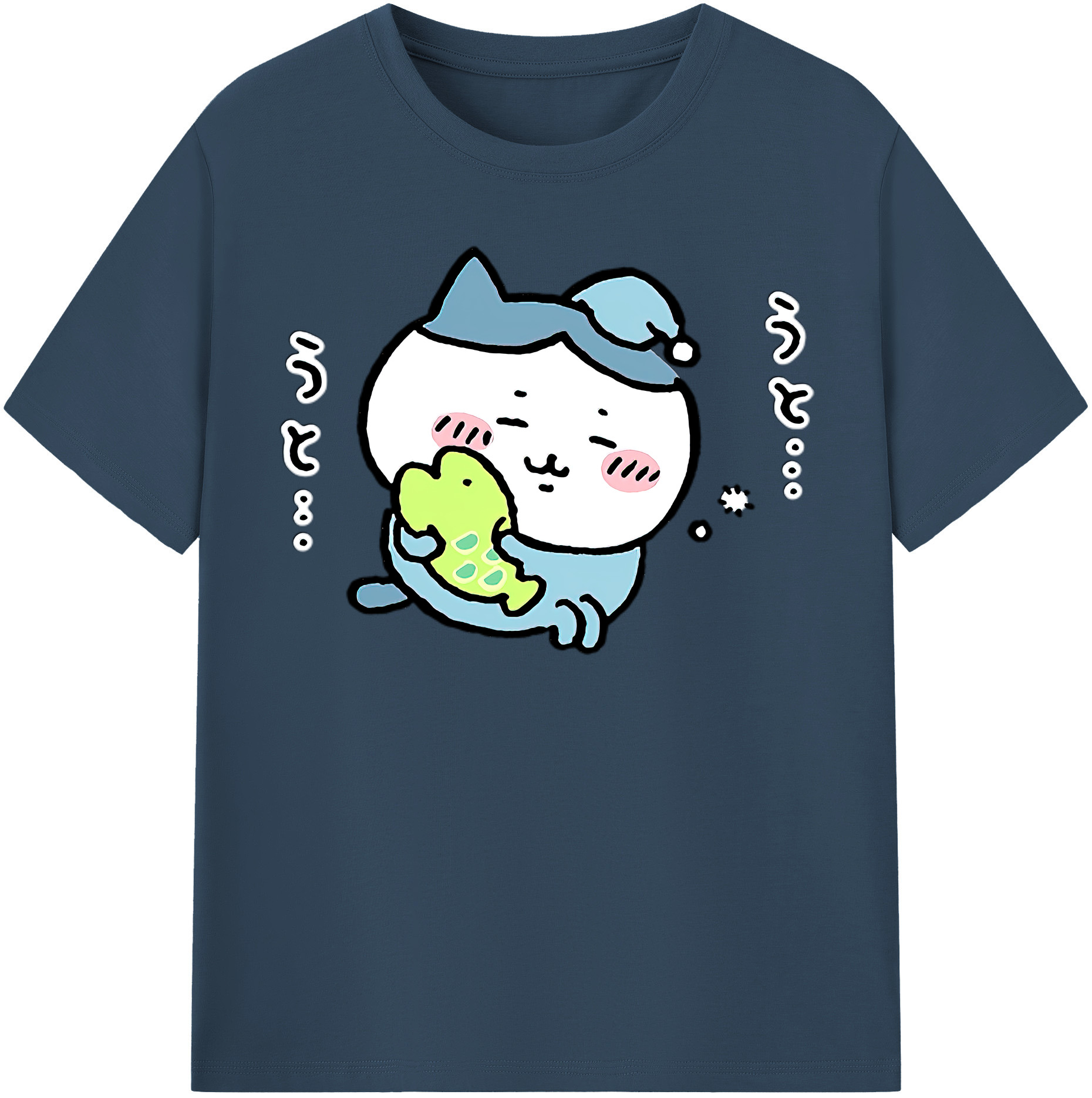 （画像用） ちいかわ ハチワレ Chii-kawa hachiware 綿100％半袖Tシャツ（フロントプリント）