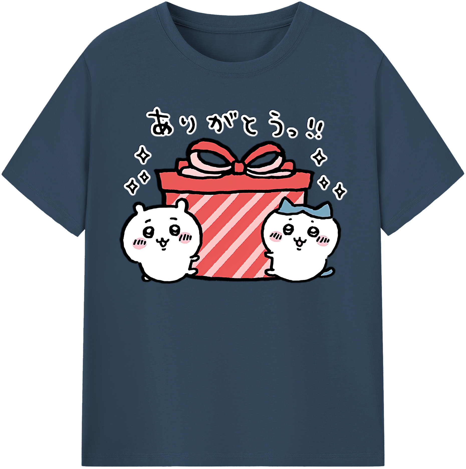 （画像用） ちいかわ ハチワレ Chii-kawa hachiware 綿100％半袖Tシャツ（フロントプリント）