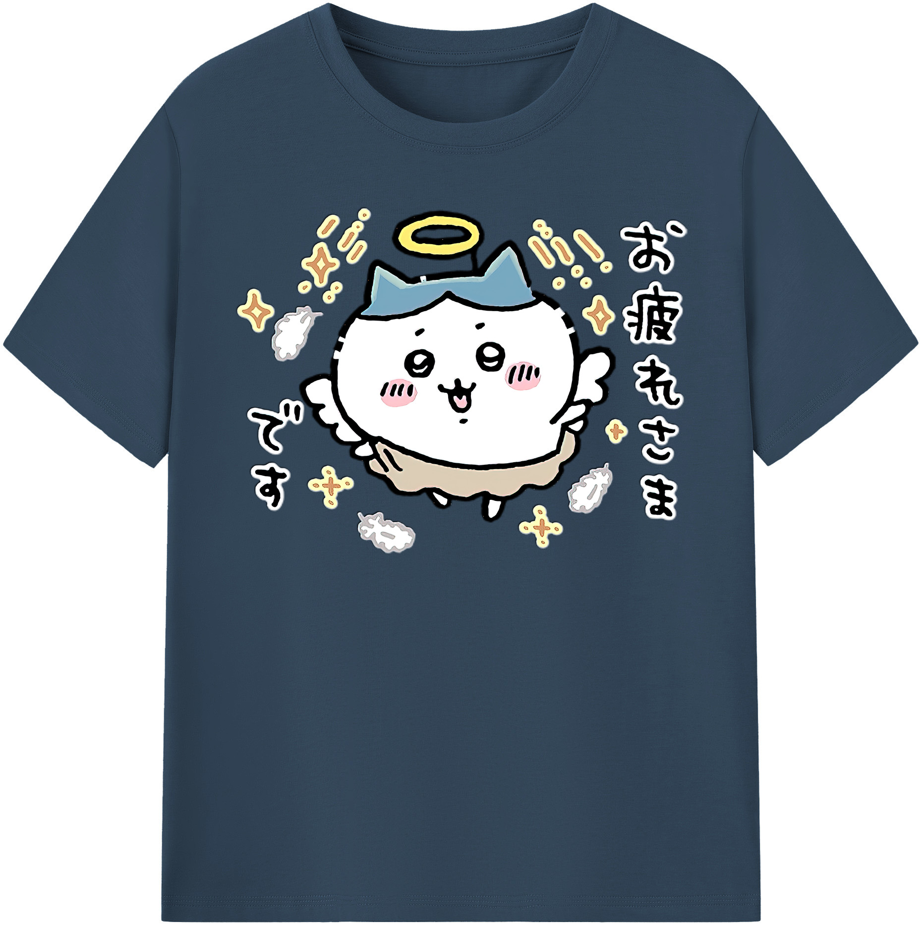 （画像用） ちいかわ ハチワレ Chii-kawa hachiware 綿100％半袖Tシャツ（フロントプリント）
