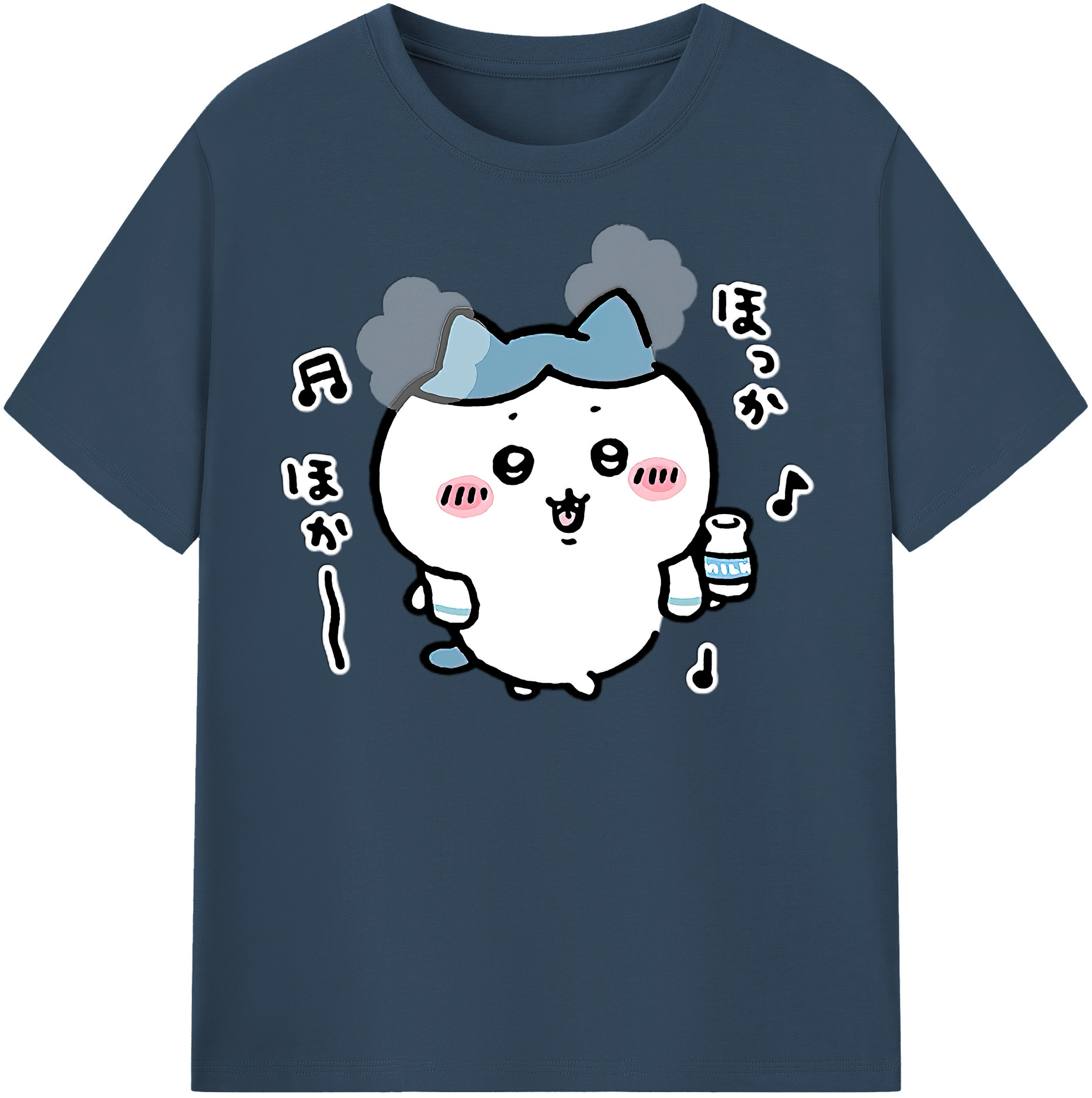 （画像用） ちいかわ ハチワレ Chii-kawa hachiware 綿100％半袖Tシャツ（フロントプリント）