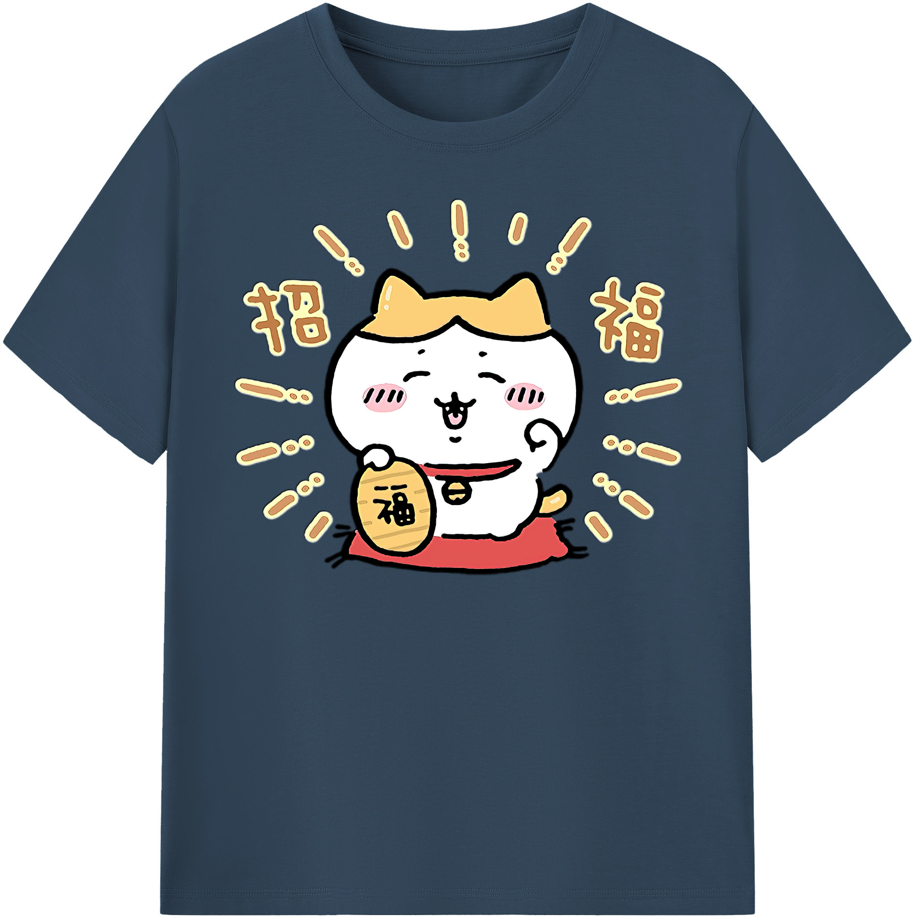 （画像用） ちいかわ ハチワレ Chii-kawa hachiware 綿100％半袖Tシャツ（フロントプリント）