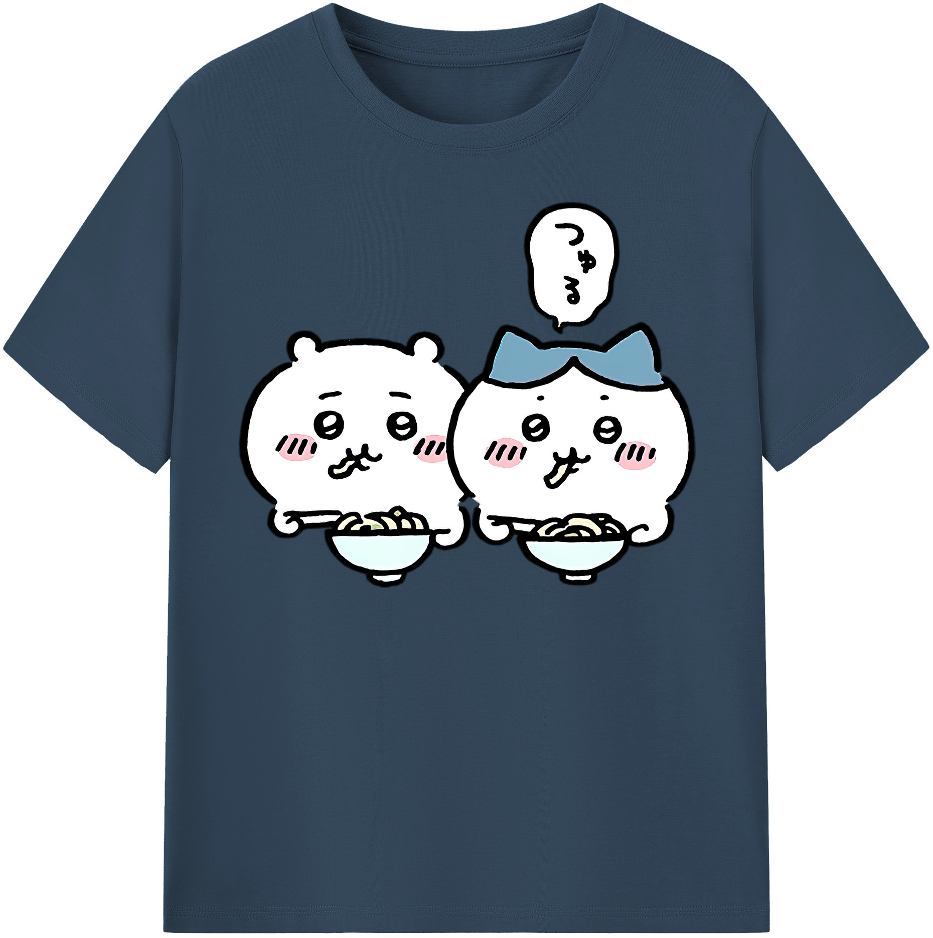 （画像用） ちいかわ ハチワレ Chii-kawa hachiware 綿100％半袖Tシャツ（フロントプリント）