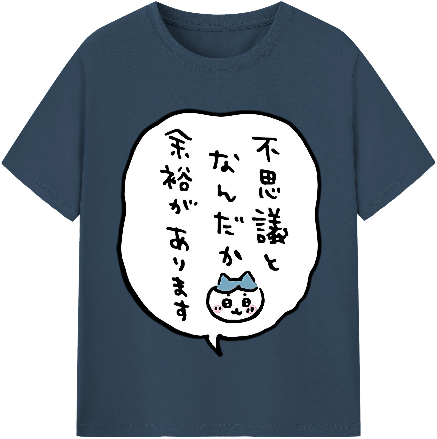 （画像用） ちいかわ ハチワレ Chii-kawa hachiware 綿100％半袖Tシャツ（フロントプリント）