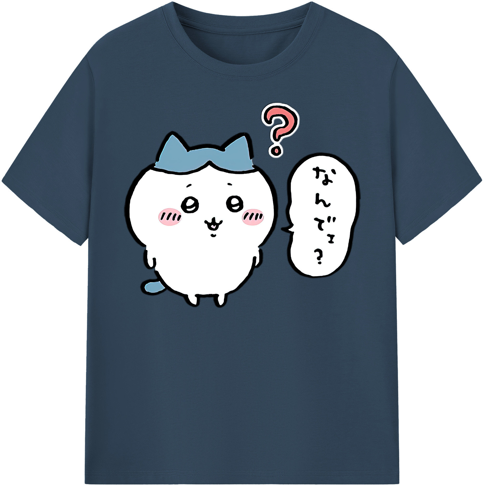 （画像用） ちいかわ ハチワレ Chii-kawa hachiware 綿100％半袖Tシャツ（フロントプリント）