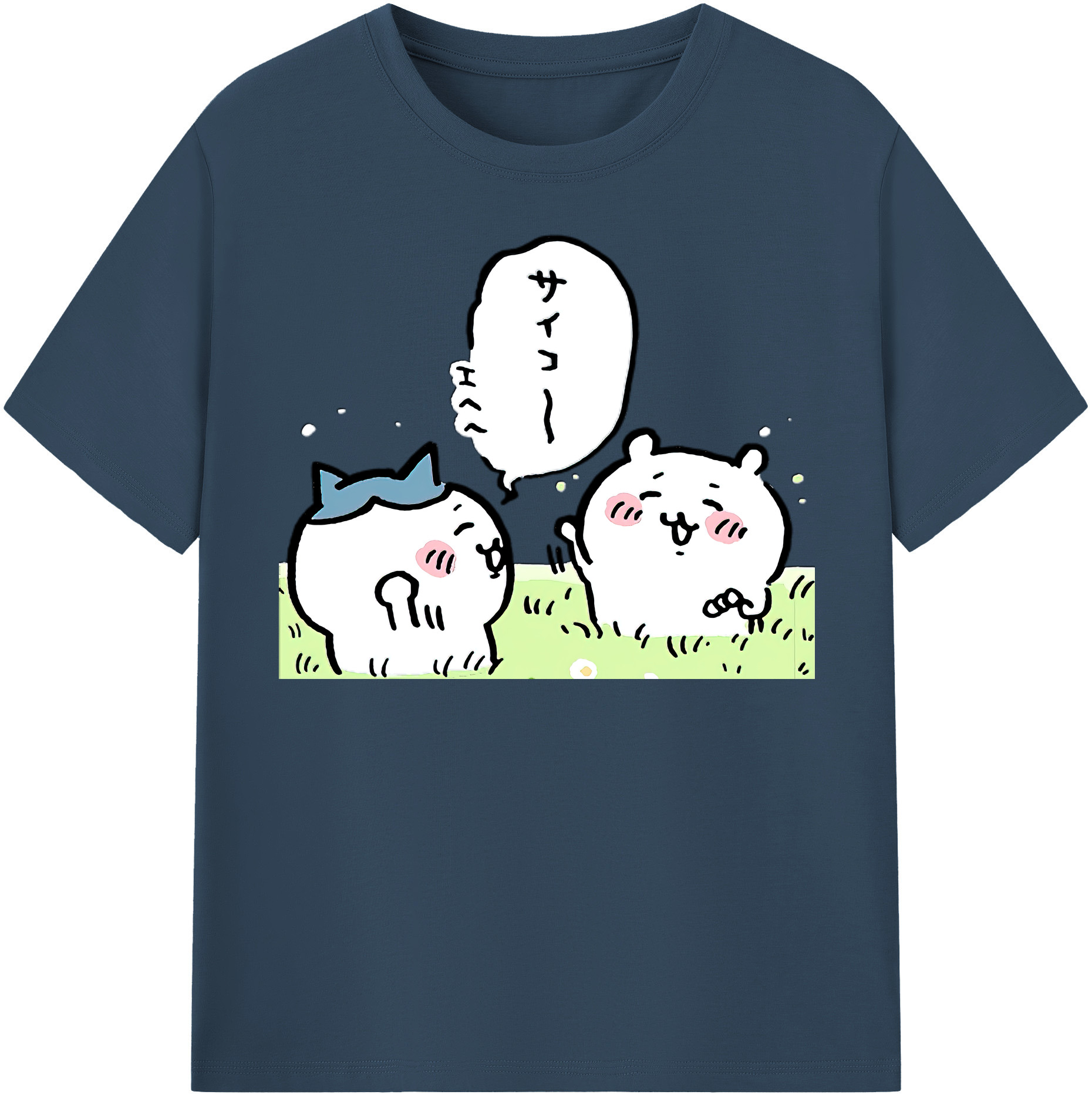 （画像用） ちいかわ ちいかわ Chii-kawa chiikawa 綿100％半袖Tシャツ（フロントプリント）