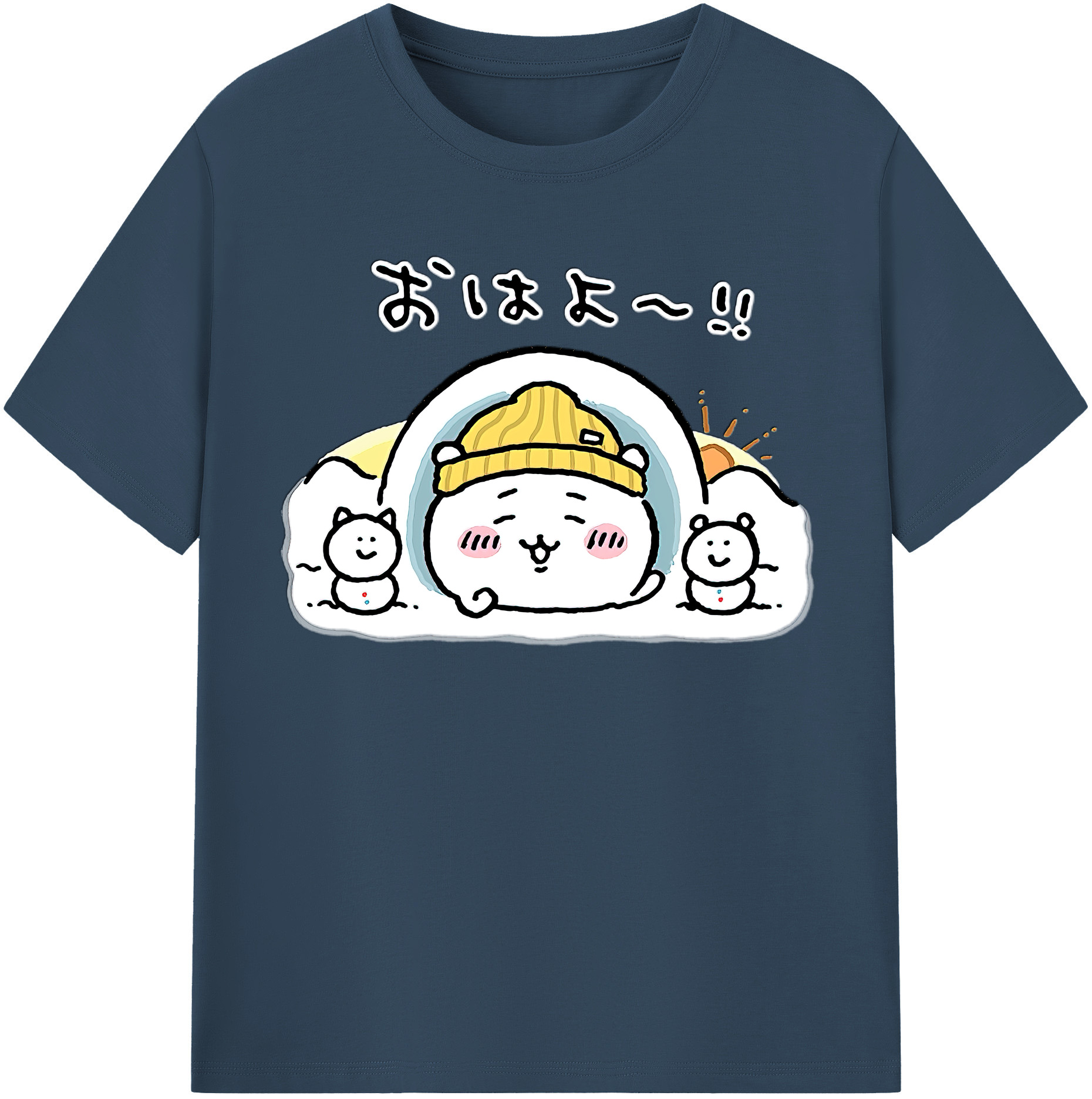 （画像用） ちいかわ ちいかわ Chii-kawa chiikawa 綿100％半袖Tシャツ（フロントプリント）