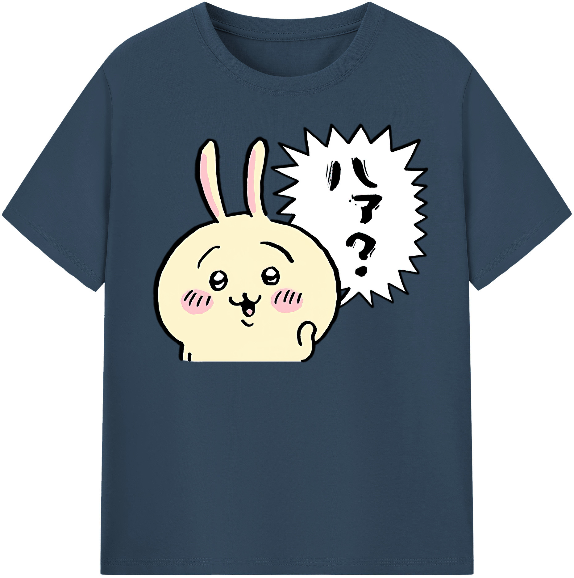 （画像用） ちいかわ うさぎ Chii-kawa usagi 綿100％半袖Tシャツ（フロントプリント）