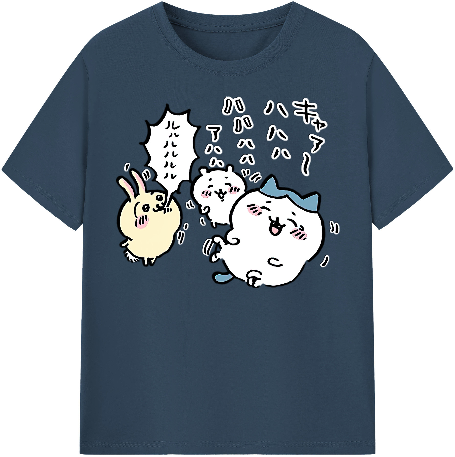 （画像用） ちいかわ うさぎ Chii-kawa usagi 綿100％半袖Tシャツ（フロントプリント）
