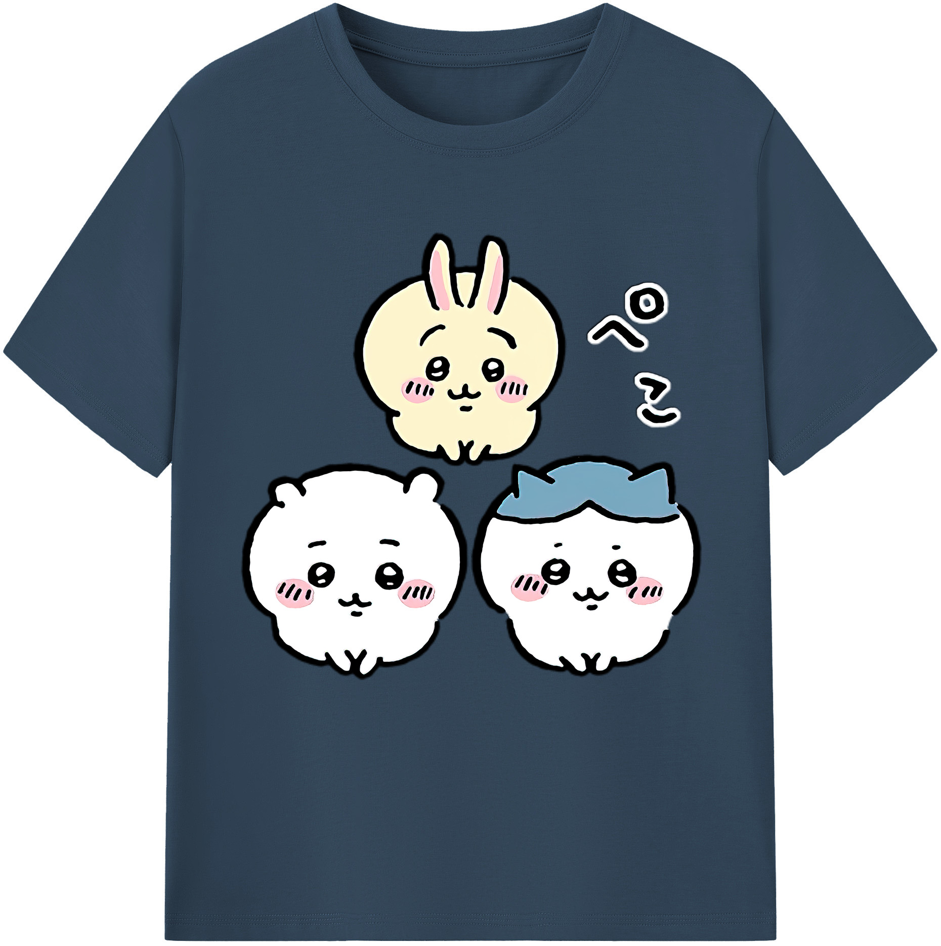 （画像用） ちいかわ うさぎ Chii-kawa usagi 綿100％半袖Tシャツ（フロントプリント）