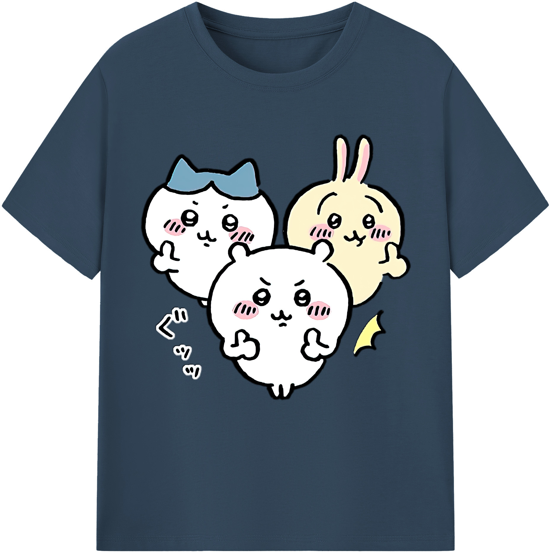 （画像用） ちいかわ うさぎ Chii-kawa usagi 綿100％半袖Tシャツ（フロントプリント）
