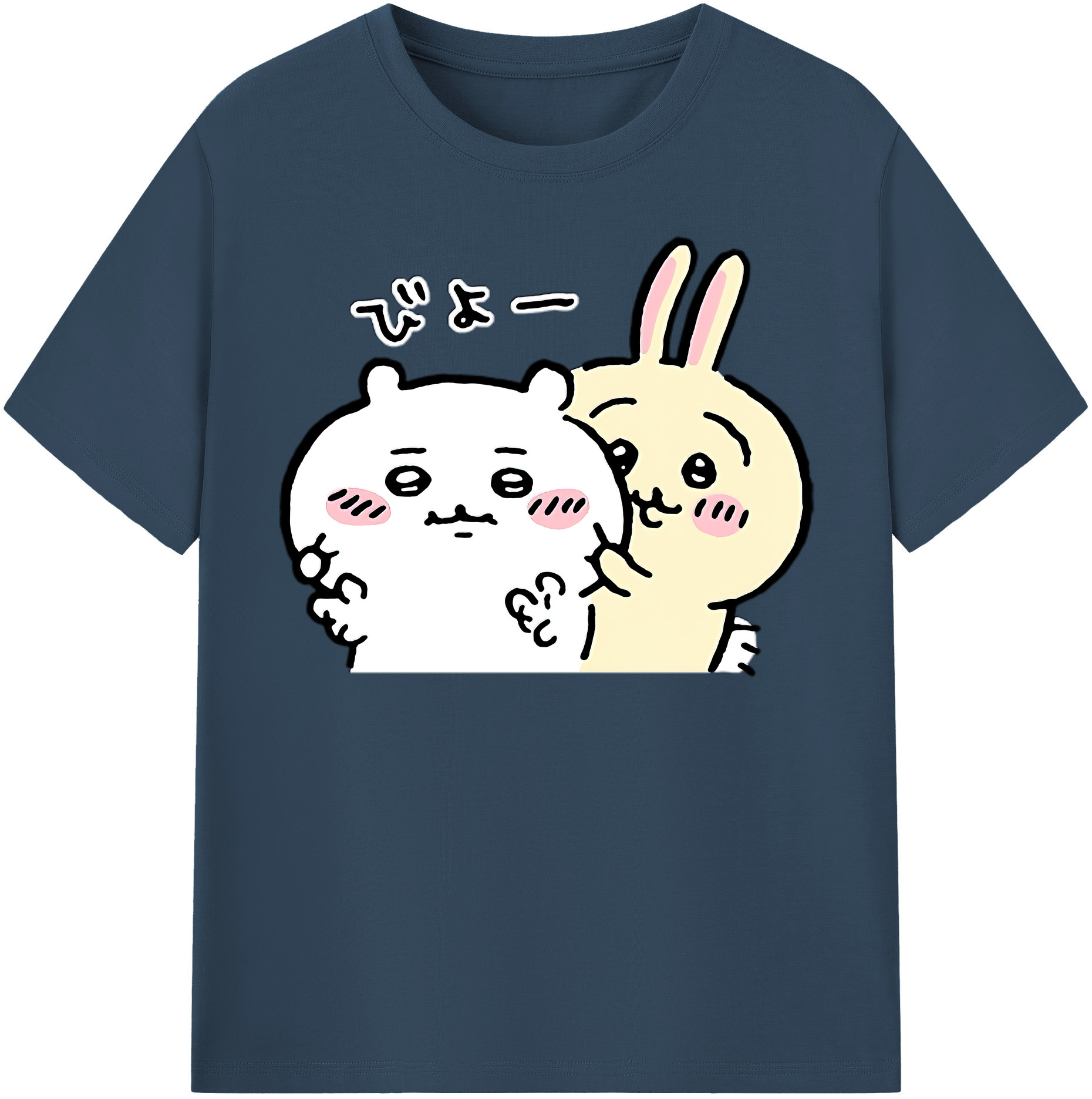 （画像用） ちいかわ うさぎ Chii-kawa usagi 綿100％半袖Tシャツ（フロントプリント）