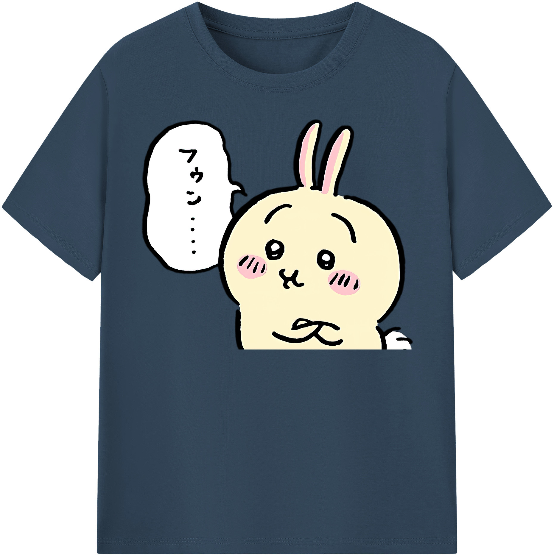 （画像用） ちいかわ うさぎ Chii-kawa usagi 綿100％半袖Tシャツ（フロントプリント）